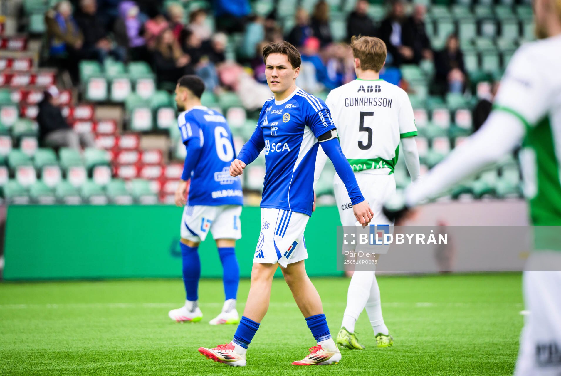 GIF Sundsvalls Miguel Sandberg under fotbollsmatchen i Superettan mellan GIF Sundsvall och Västerås den 10 maj 2025 i Sundsvall. 