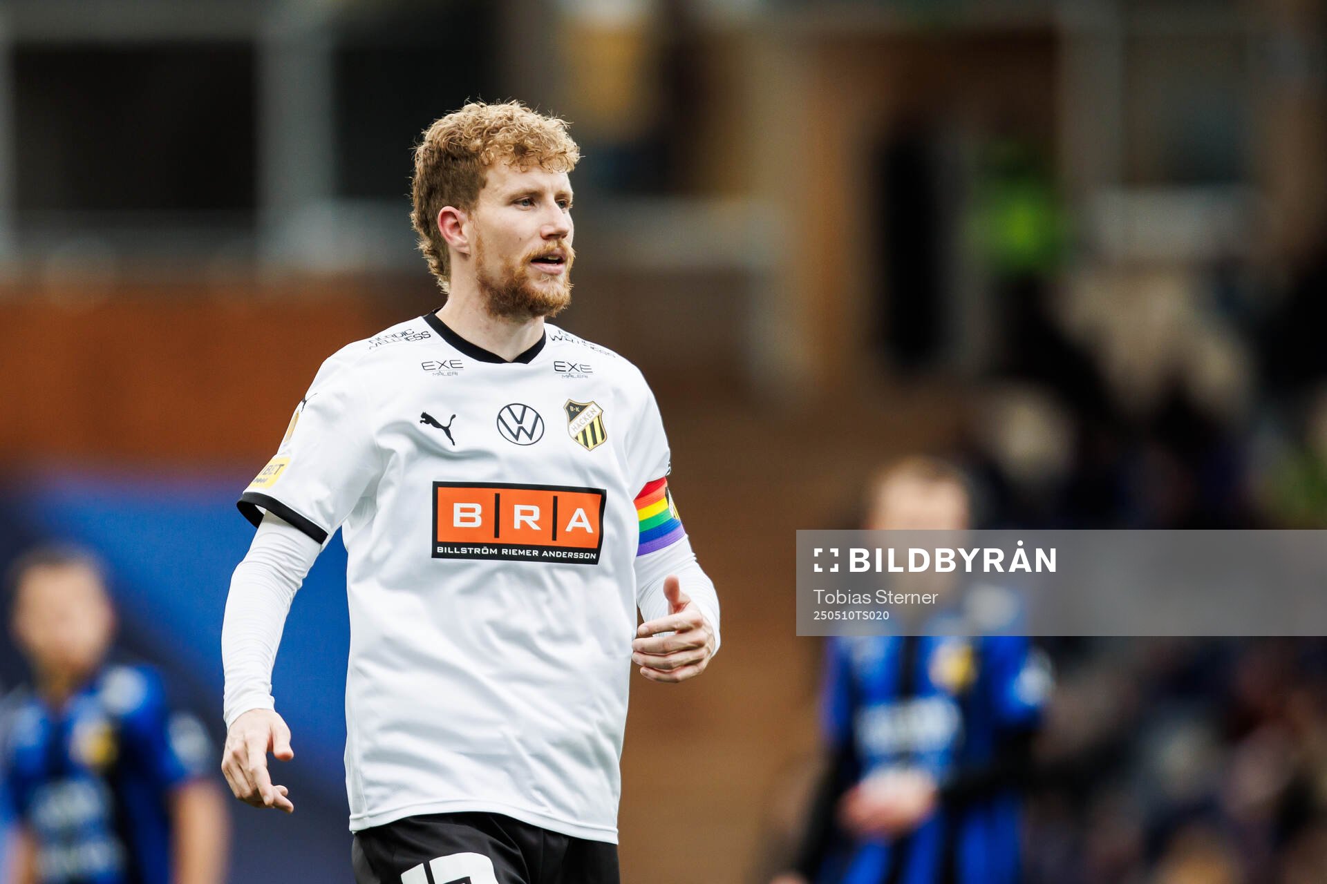 Häckens Simon Gustafson under fotbollsmatchen i Allsvenskan mellan Sirius och Häcken den 10 maj 2025 i Uppsala. 