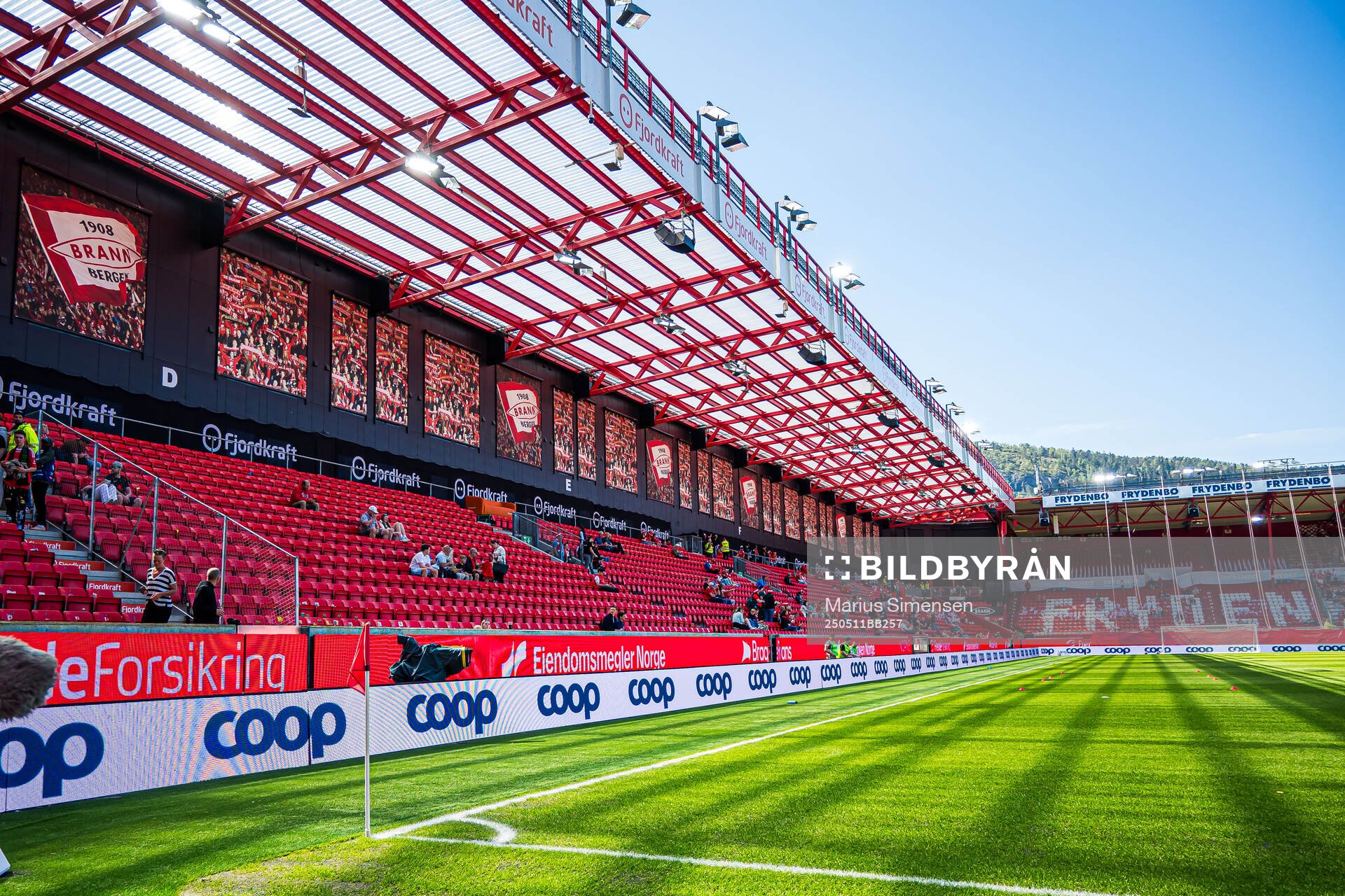 Brann Stadion ahead of the Eliteserien match between Brann and Rosenborg on May 11, 2025 in Bergen. 
