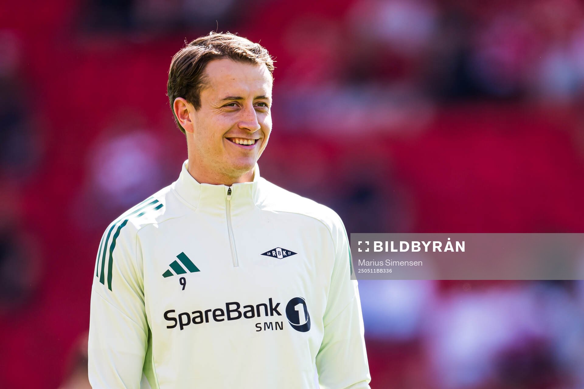 Ole Sæter of Rosenborg ahead of the Eliteserien match between Brann and Rosenborg on May 11, 2025 in Bergen. 