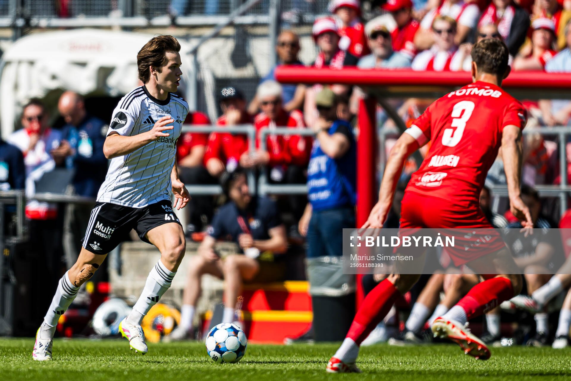 Sverre Halseth Nypan of Rosenborg during the Eliteserien match between Brann and Rosenborg on May 11, 2025 in Bergen. 