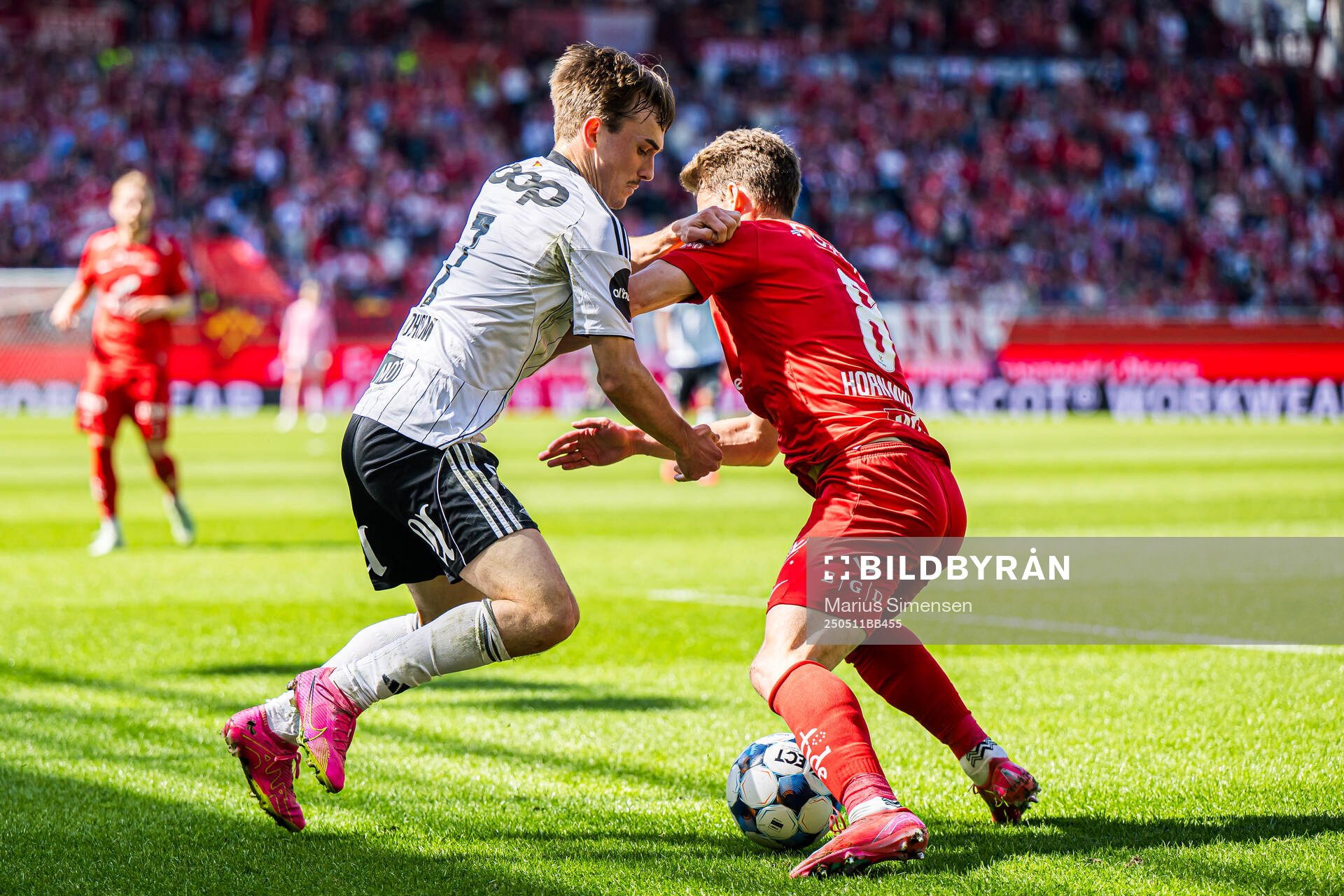 Marius Sivertsen Broholm of Rosenborg during the Eliteserien match between Brann and Rosenborg on May 11, 2025 in Bergen. 