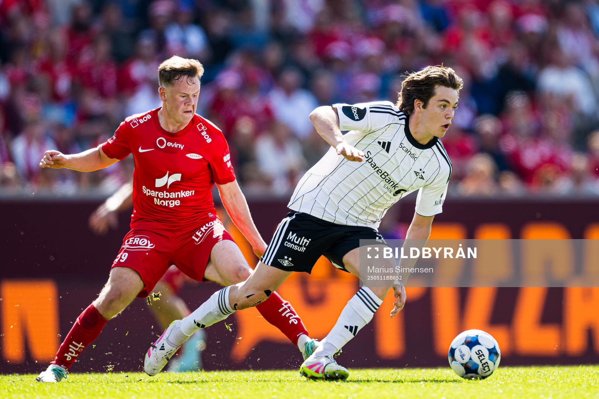Sverre Halseth Nypan of Rosenborg during the Eliteserien match between Brann and Rosenborg on May 11, 2025 in Bergen. 