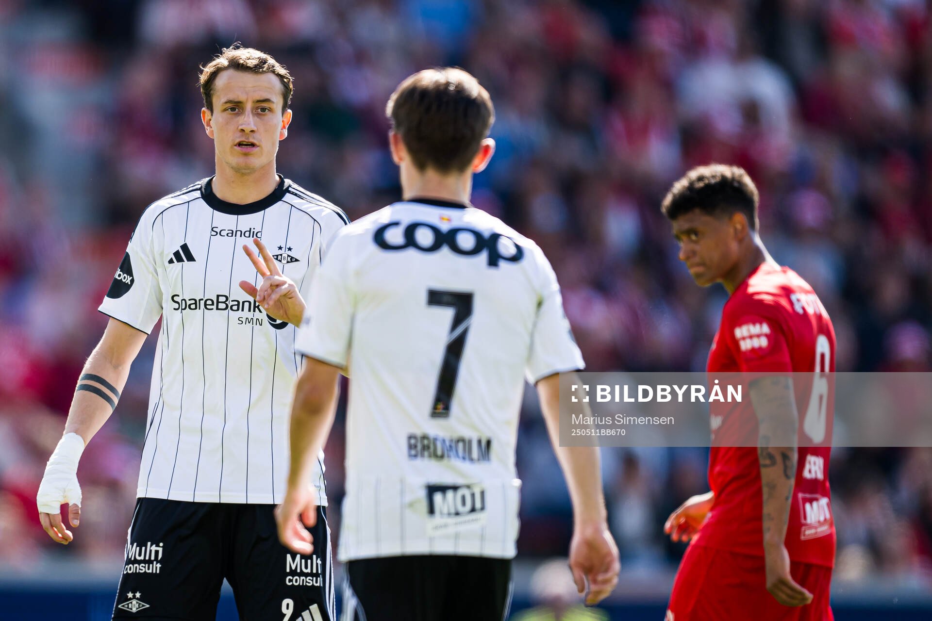 Ole Sæter of Rosenborg during the Eliteserien match between Brann and Rosenborg on May 11, 2025 in Bergen. 
