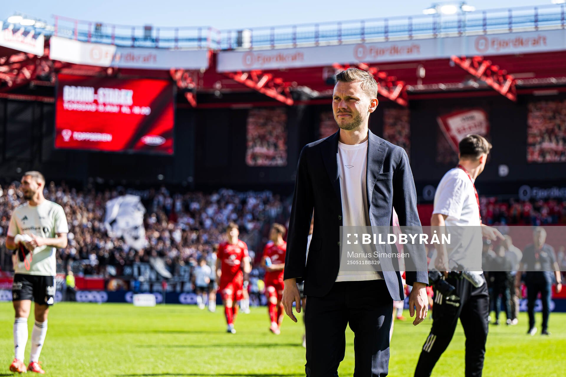 Alfred Johansson, head coach of Rosenborg, after the Eliteserien match between Brann and Rosenborg on May 11, 2025 in Bergen. 
