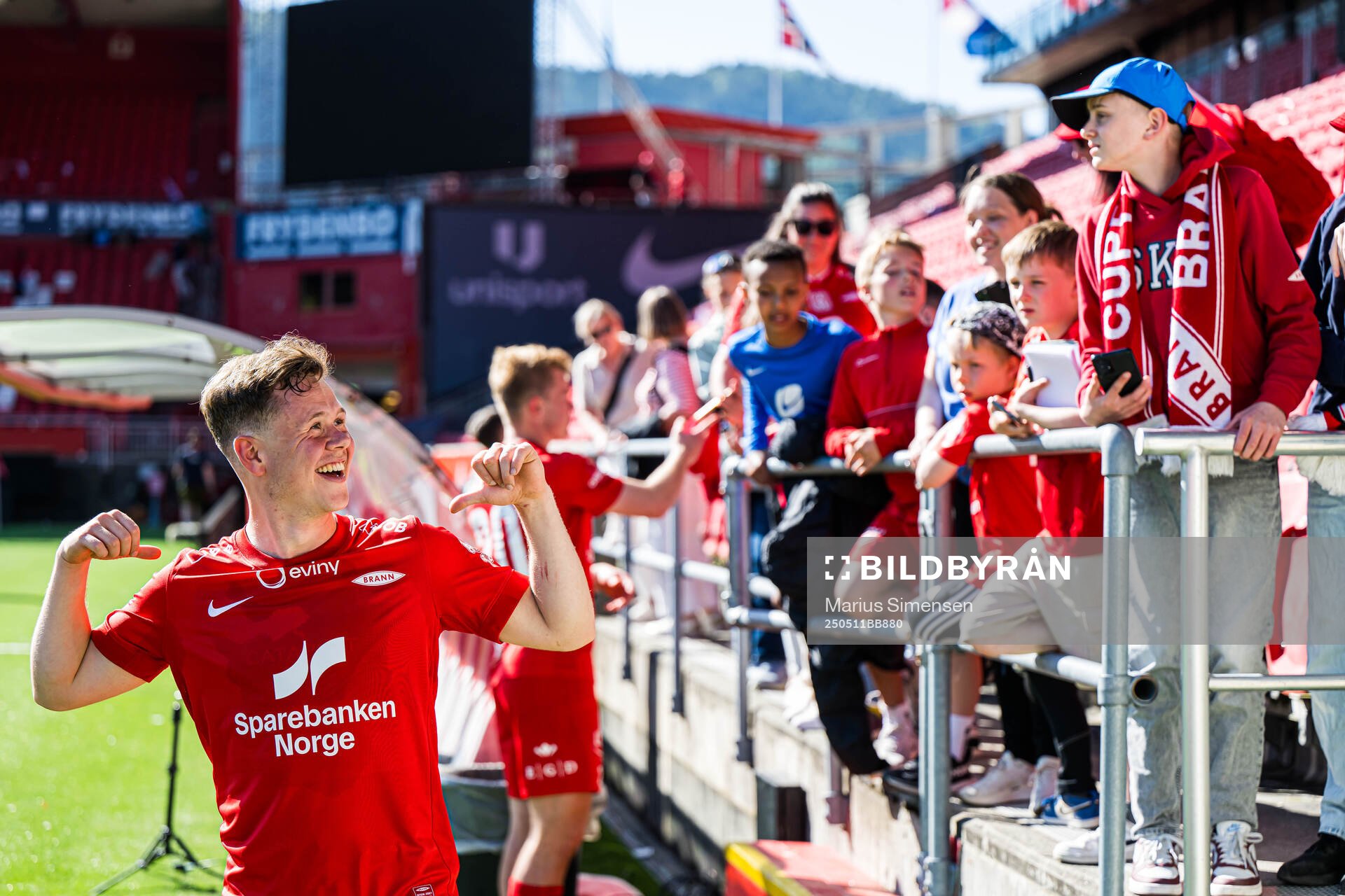 Eggert Aron Gudmundsson of Brann after the Eliteserien match between Brann and Rosenborg on May 11, 2025 in Bergen. 