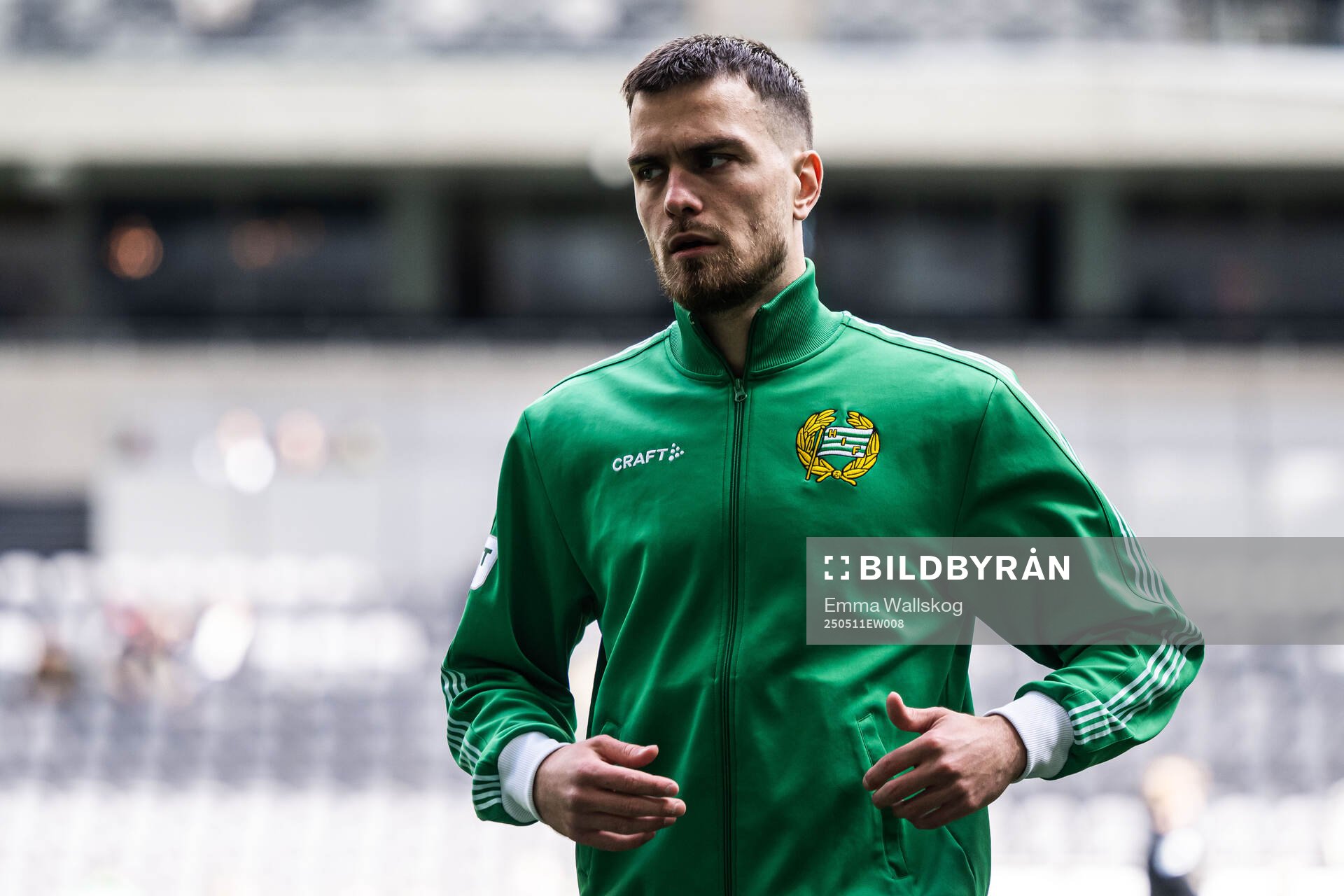 Hammarbys Pavle Vagic inför fotbollsmatchen i Allsvenskan mellan Hammarby och IFK Norrköping den 11 maj 2025 i Stockholm. 