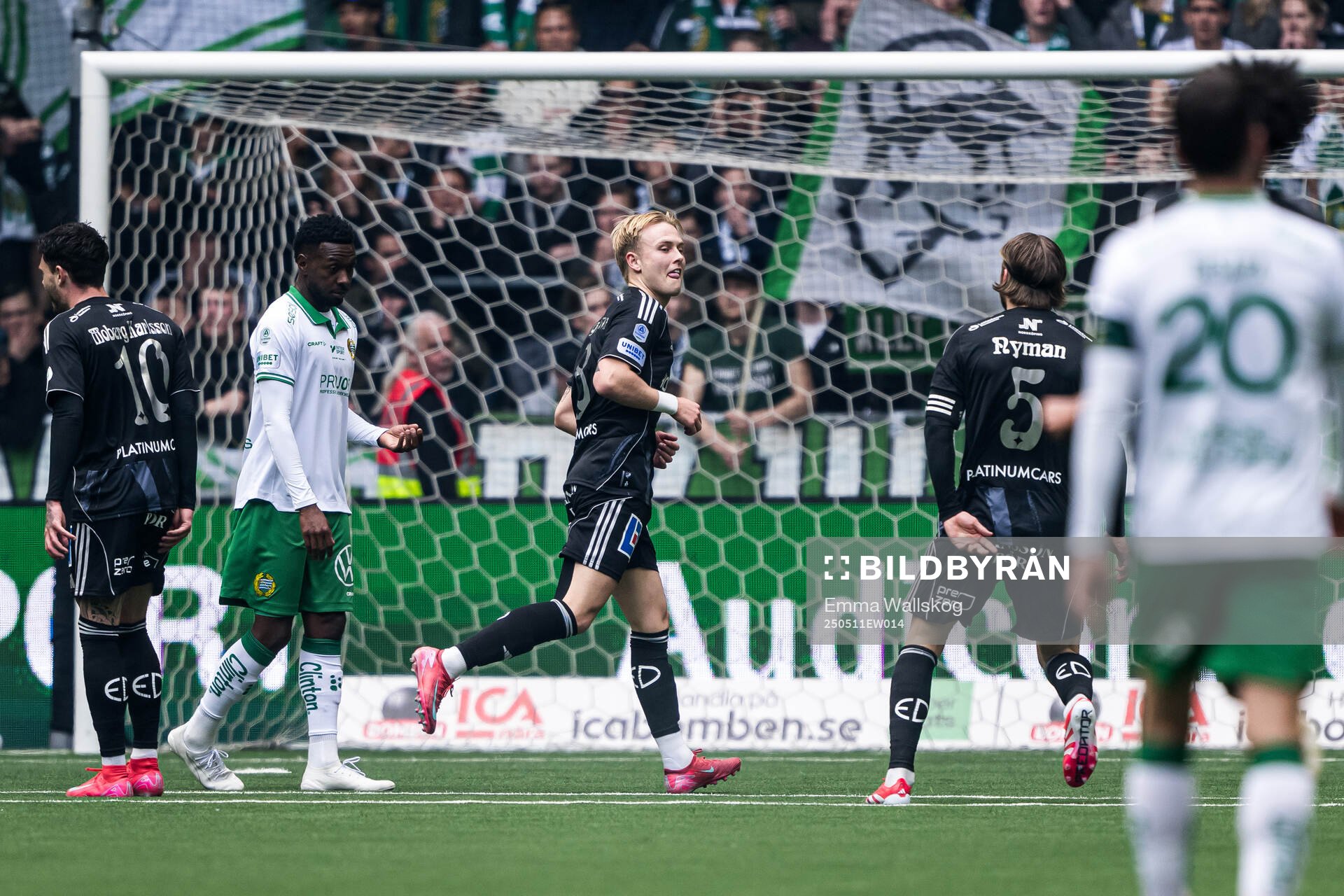 IFK Norrköpings Isak Andri Sigurgeirsson jubla efter 0-1 under fotbollsmatchen i Allsvenskan mellan Hammarby och IFK Norrköping den 11 maj 2025 i Stockholm.