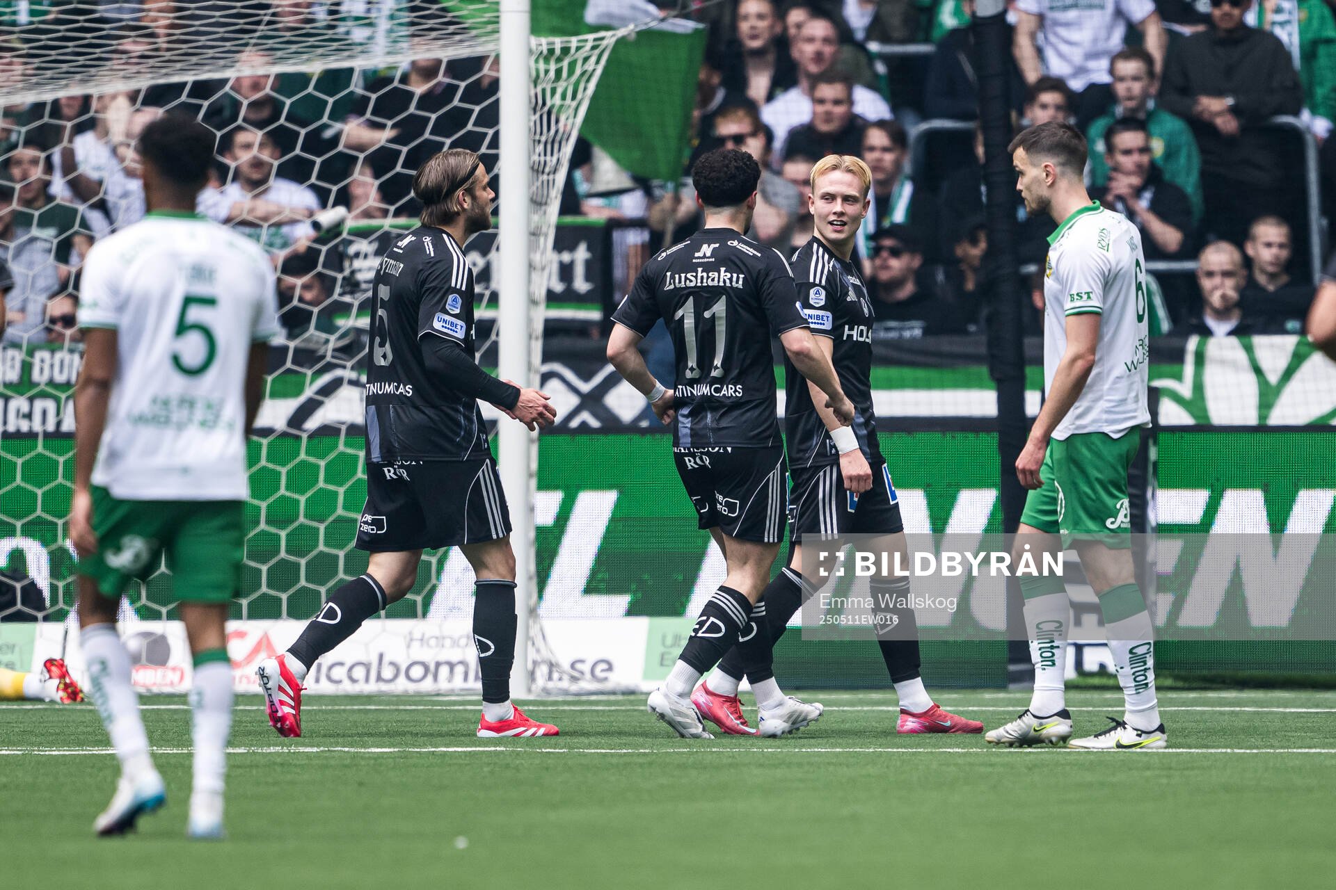 IFK Norrköpings Isak Andri Sigurgeirsson jublar efter 0-1 under fotbollsmatchen i Allsvenskan mellan Hammarby och IFK Norrköping den 11 maj 2025 i Stockholm.