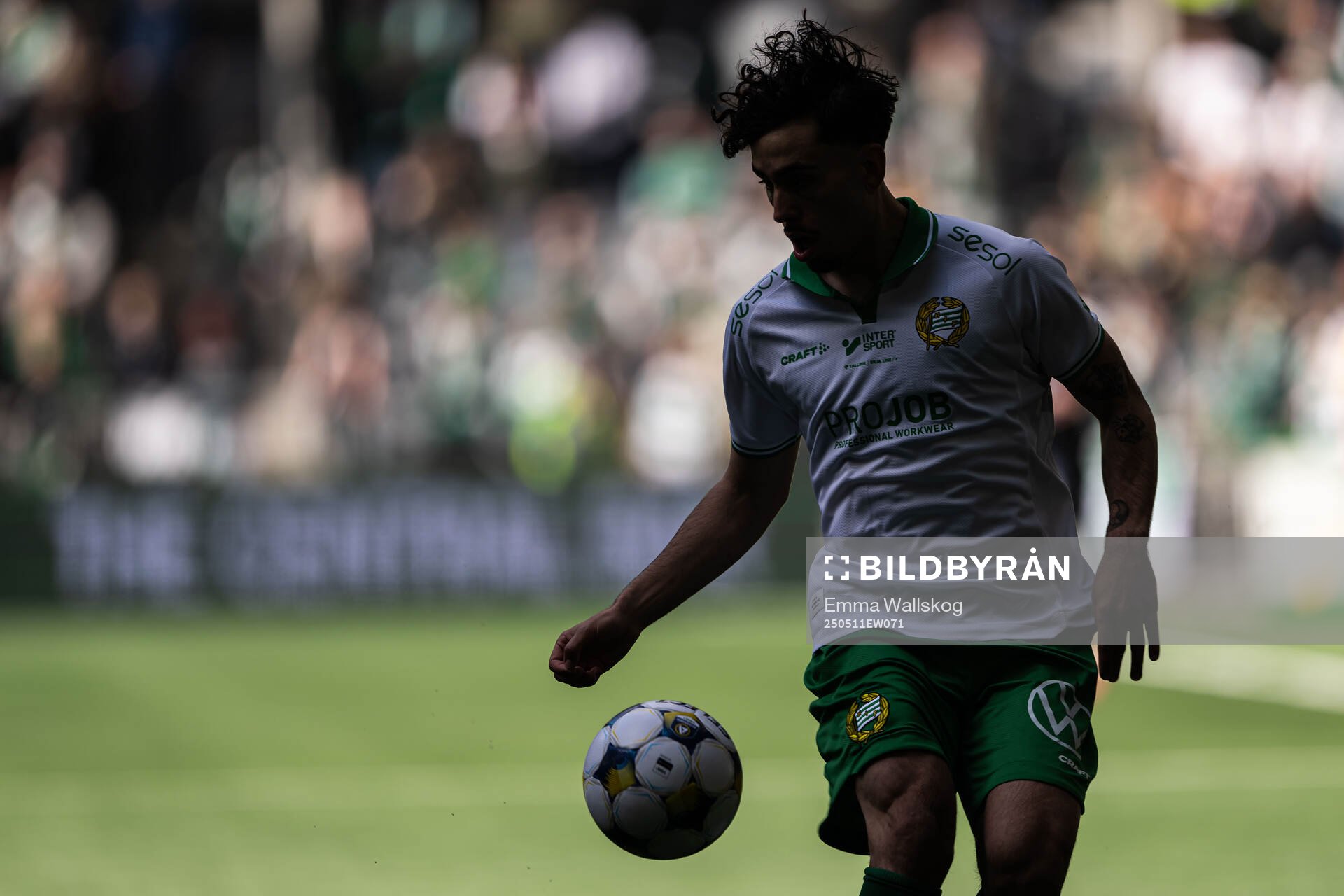 Hammarbys Sebastian Tounekti under fotbollsmatchen i Allsvenskan mellan Hammarby och IFK Norrköping den 11 maj 2025 i Stockholm. 