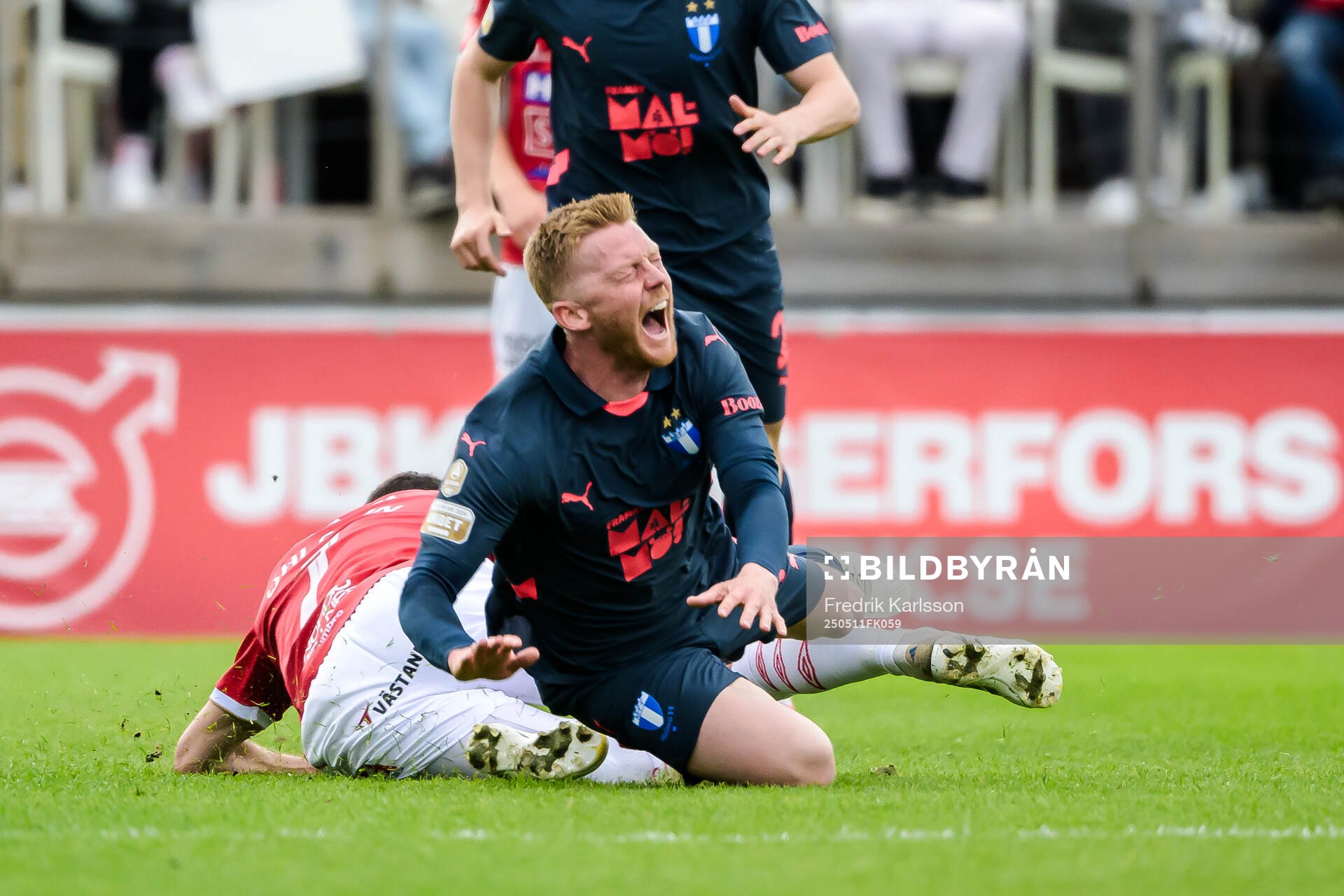 Malmö FFs Anders Christiansen under fotbollsmatchen i Allsvenskan mellan Degerfors och Malmö FF den 11 maj 2025 i Degerfors. 
