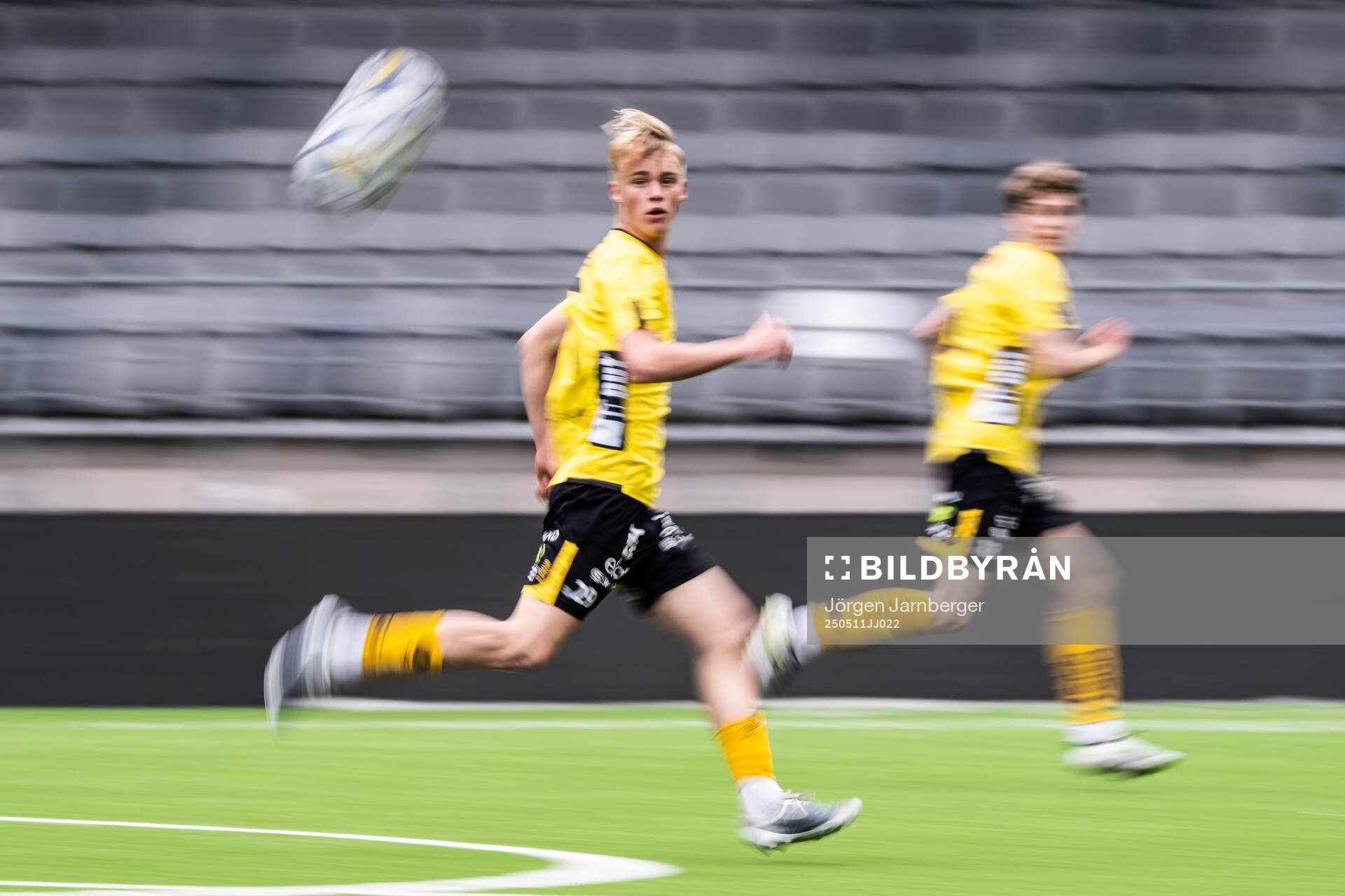 Elfsborgs Wilmer Carl Johansson under fotbollsmatchen i P17 Allsvenskan Södra mellan Elfsborg och Örebro den 11 maj 2025 i Borås. 