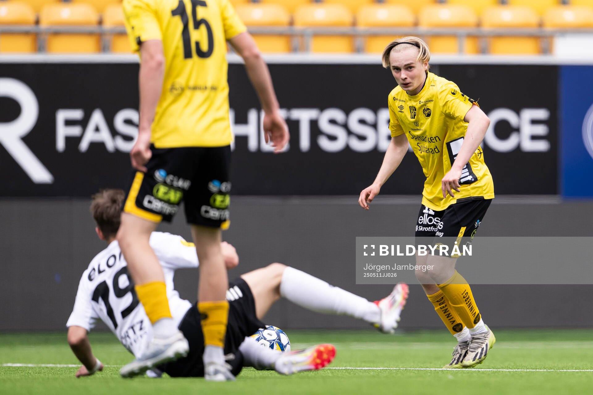Elfsborgs Arvid Sandberg under fotbollsmatchen i P17 Allsvenskan Södra mellan Elfsborg och Örebro den 11 maj 2025 i Borås. 