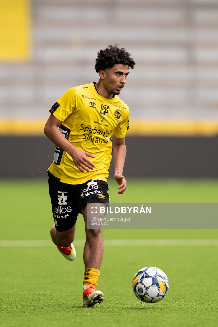 Elfsborgs Aryan Vaghti Chaluosi under fotbollsmatchen i P17 Allsvenskan Södra mellan Elfsborg och Örebro den 11 maj 2025 i Borås.