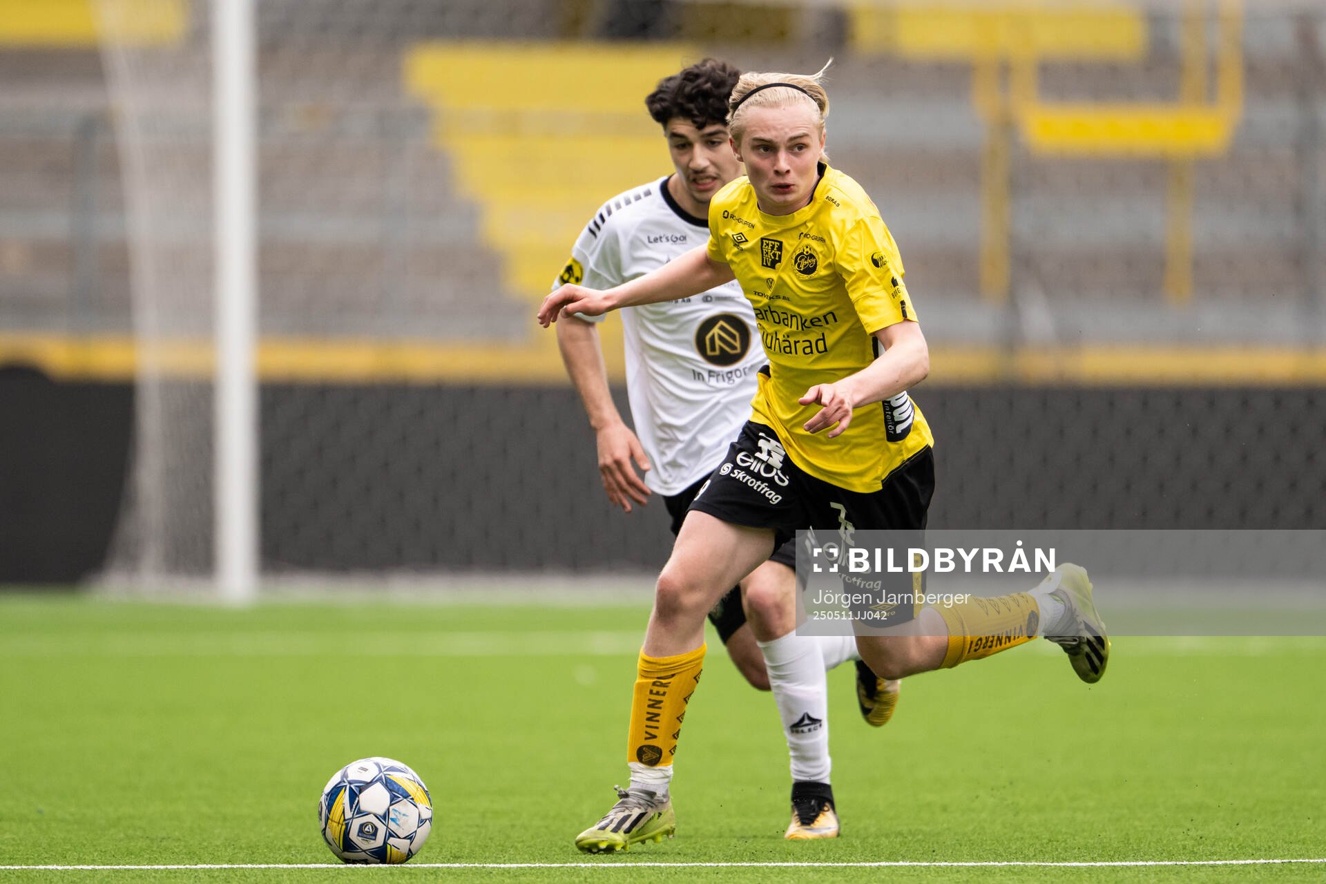 Elfsborgs Arvid Sandberg under fotbollsmatchen i P17 Allsvenskan Södra mellan Elfsborg och Örebro den 11 maj 2025 i Borås. 