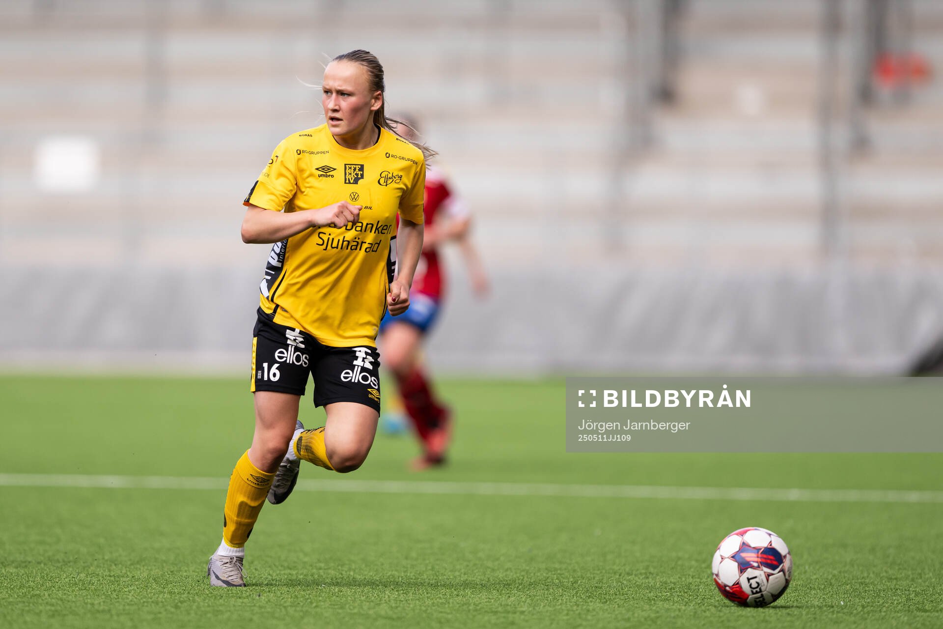 Elfsborgs Tilde Parkhagen under fotbollsmatchen i Div 3, Västra, Dam mellan Elfsborg och Gautiod den 11 maj 2025 i Borås. 