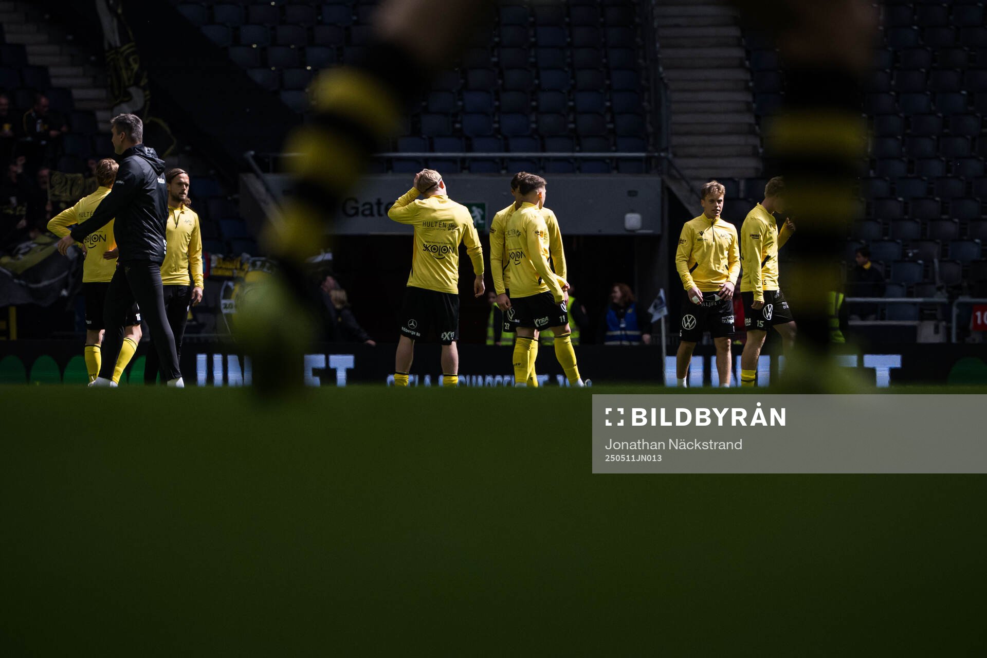 Under fotbollsmatchen i Allsvenskan mellan AIK och Mjällby den 11 maj 2025 i Stockholm. 