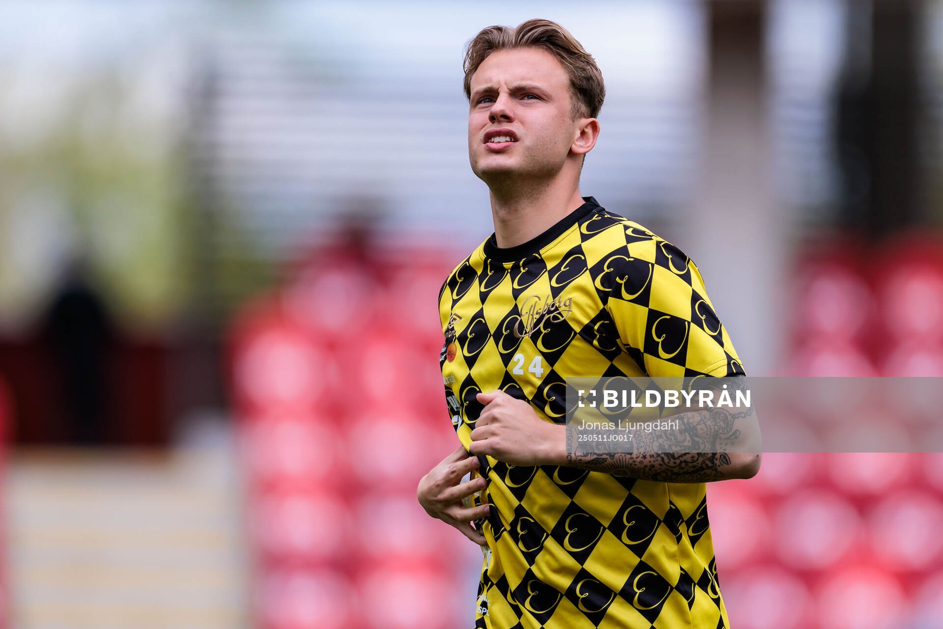 Elfsborgs Frederik Ihler inför fotbollsmatchen i Allsvenskan mellan Öster och Elfsborg den 11 maj 2025 i Växjö. 