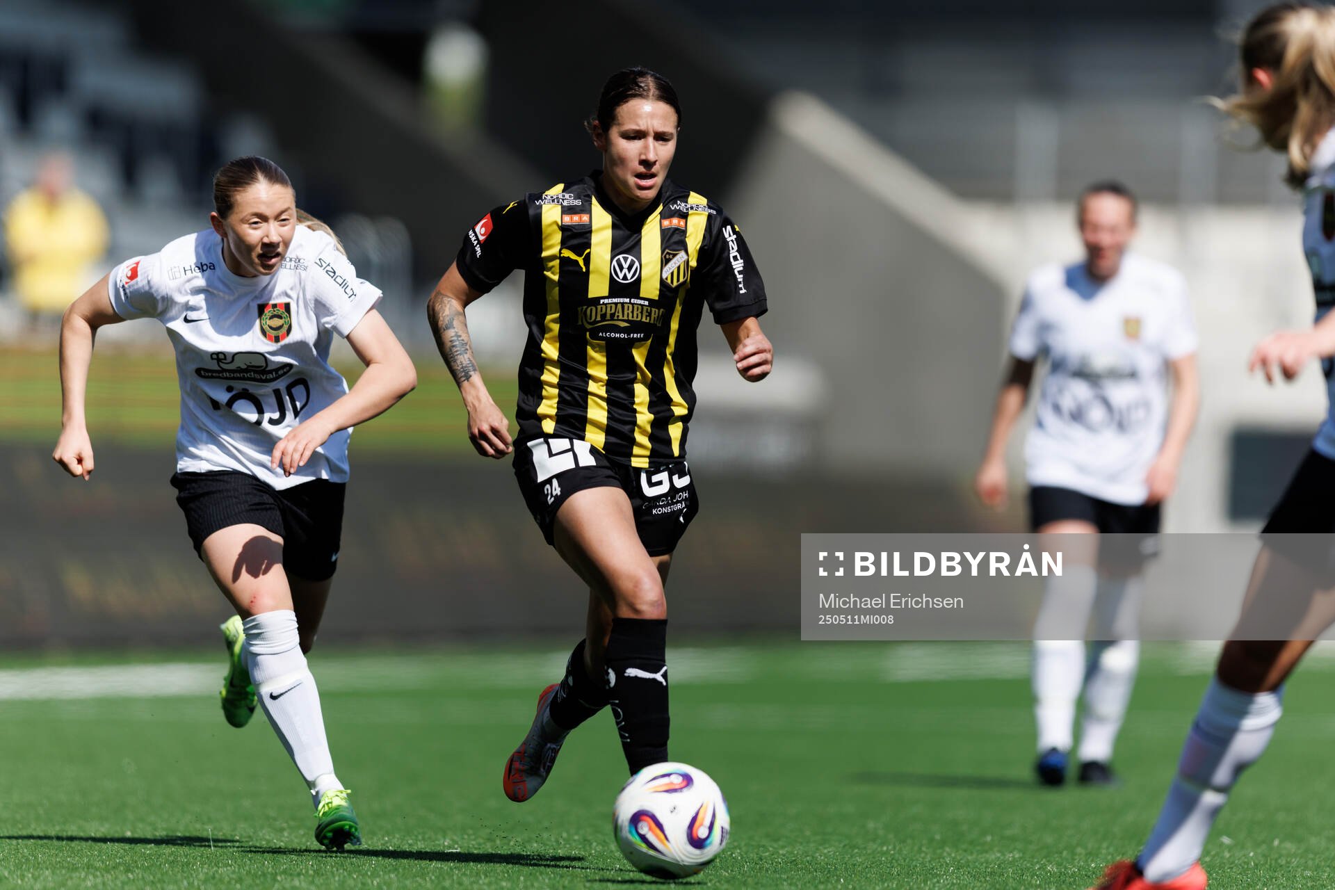Häckens Tabby Tindell under fotbollsmatchen i Damallsvenskan mellan Häcken och Brommapojkarna den 11 maj 2025 i Göteborg. 