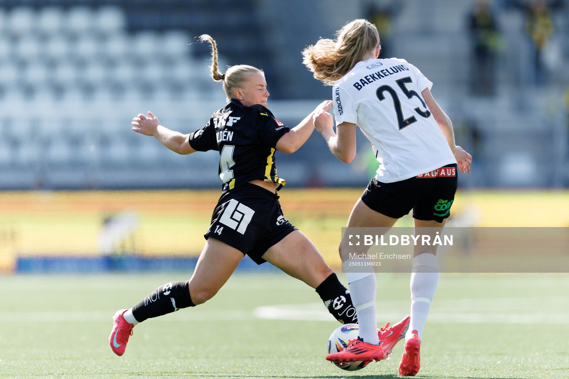 Häckens Matilda Nildén under fotbollsmatchen i Damallsvenskan mellan Häcken och Brommapojkarna den 11 maj 2025 i Göteborg. 