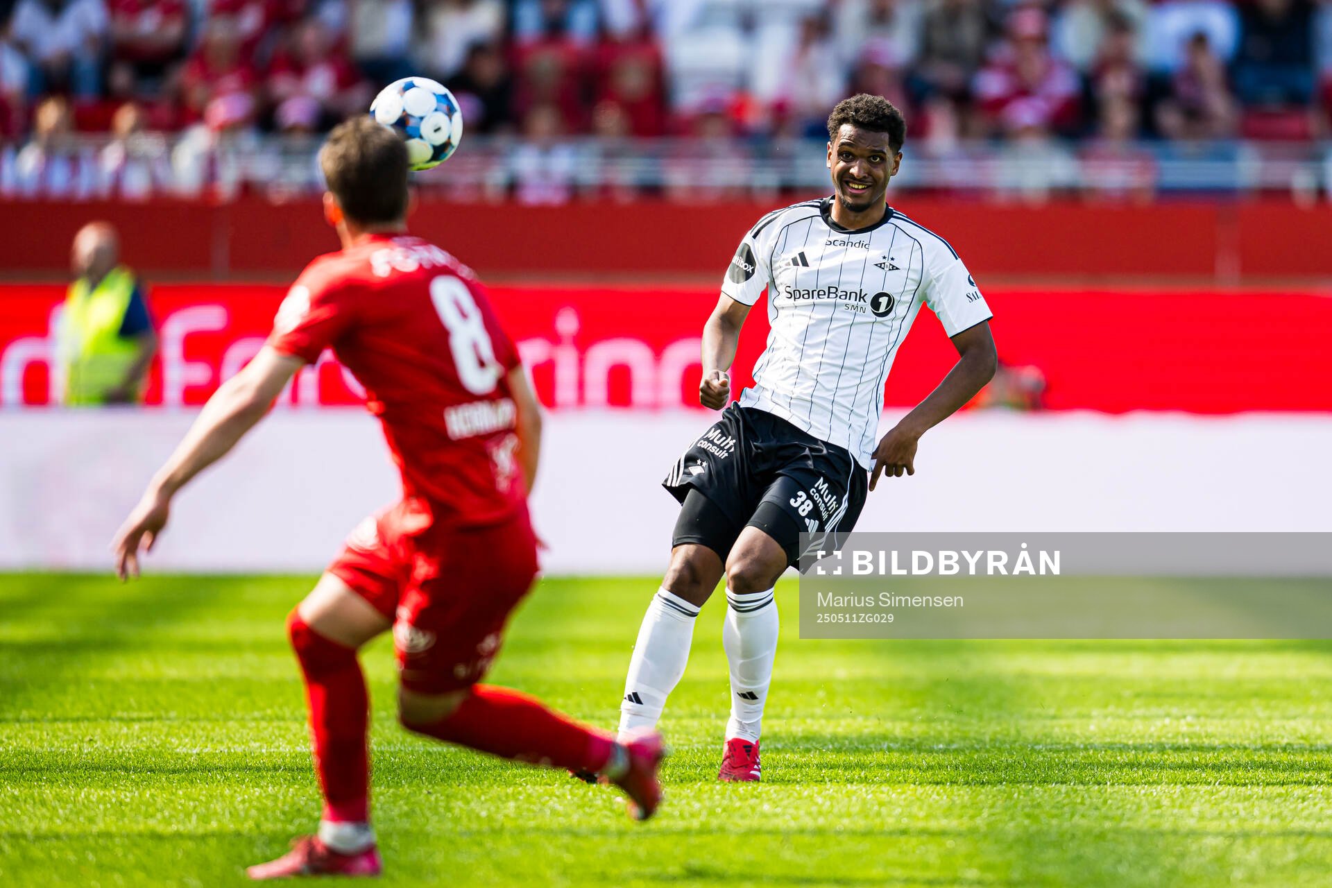 Mikkel Konradsen Ceide of Rosenborg during the Eliteserien match between Brann and Rosenborg on May 11, 2025 in Bergen. 