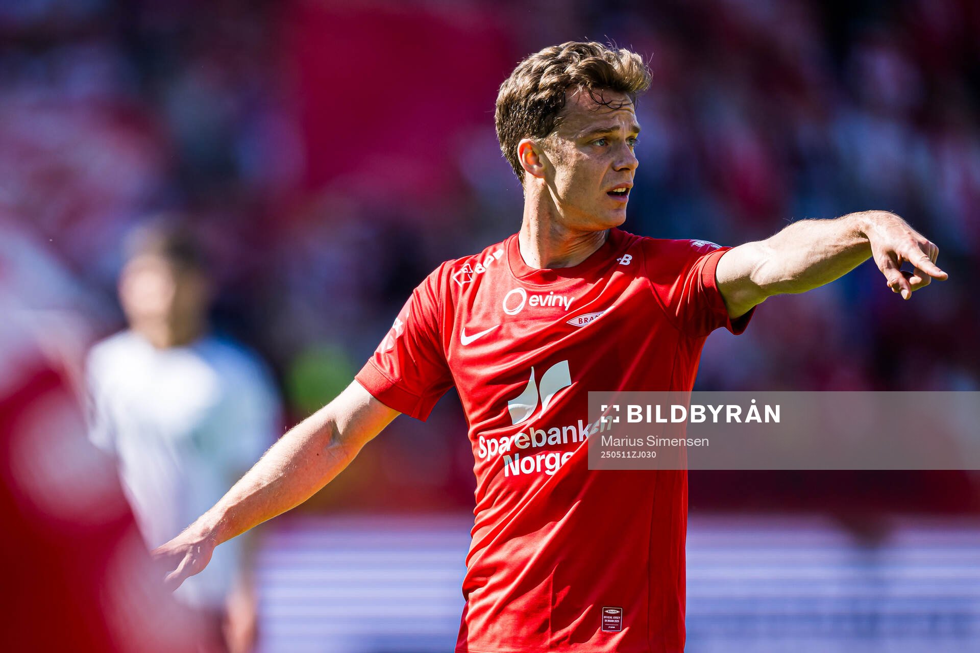 Felix Horn Myhre of Brann during the Eliteserien match between Brann and Rosenborg on May 11, 2025 in Bergen. 