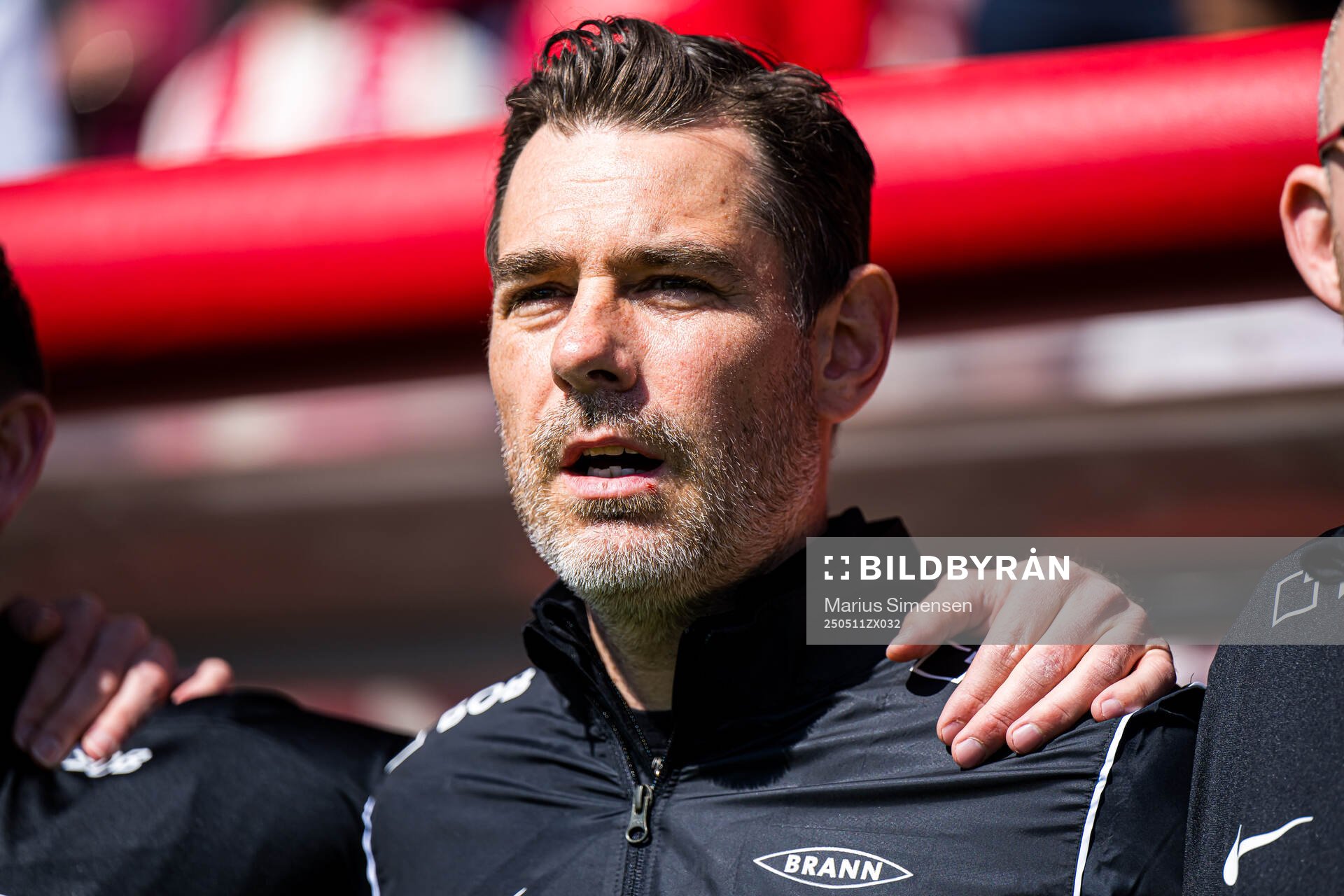 Freyr Alexandersson, head coach of Brann, ahead of the Eliteserien match between Brann and Rosenborg on May 11, 2025 in Bergen. 