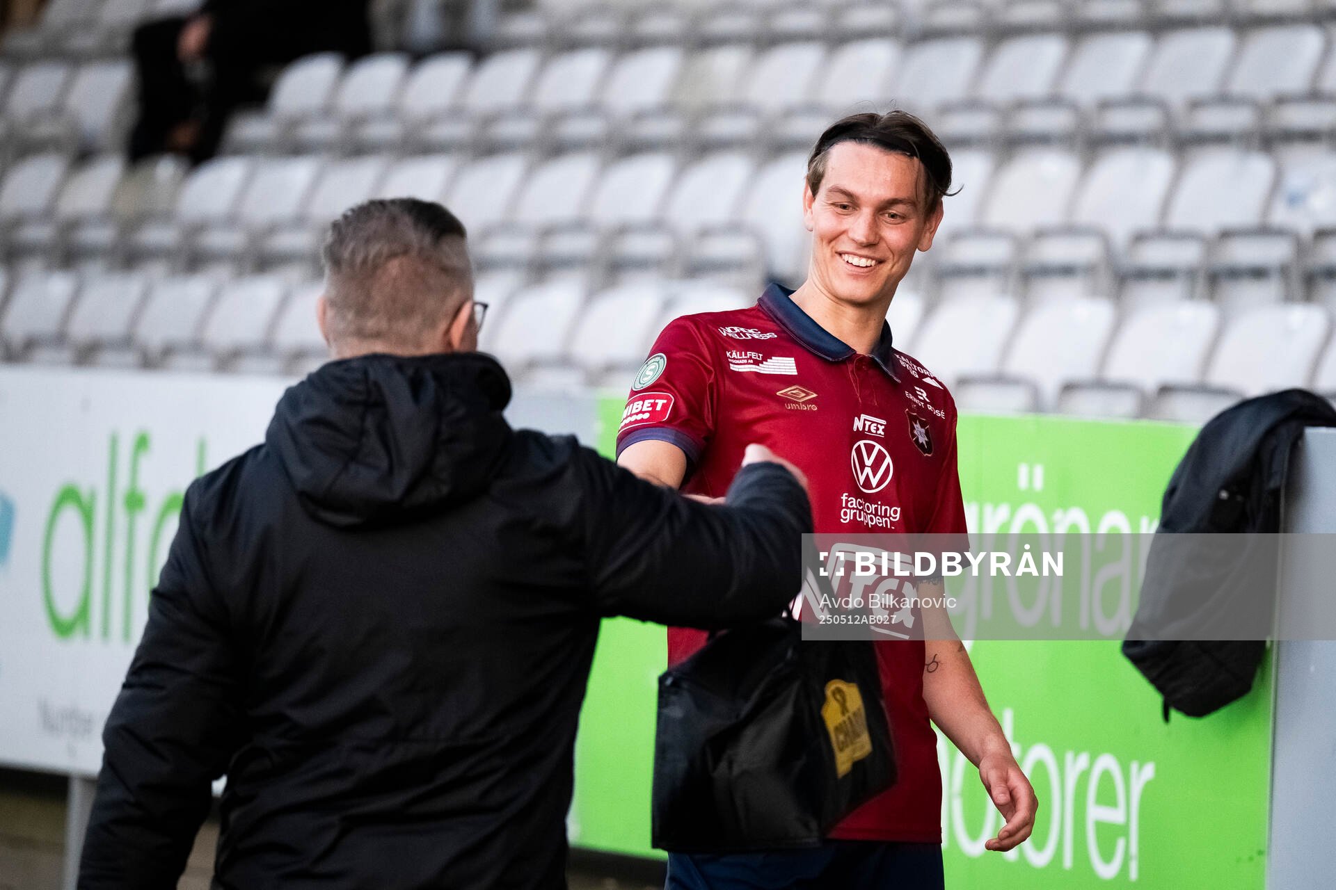 Örgrytes Noah Christoffersson valdes till lagets spelare under fotbollsmatchen i Superettan mellan Landskrona och Örgryte den 12 maj 2025 i Landskrona.
