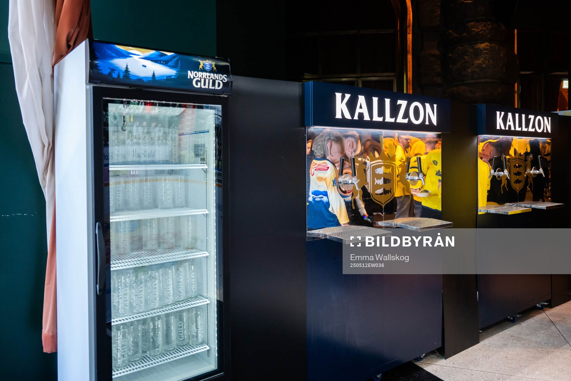 Kallzon med ölglas och öltappar