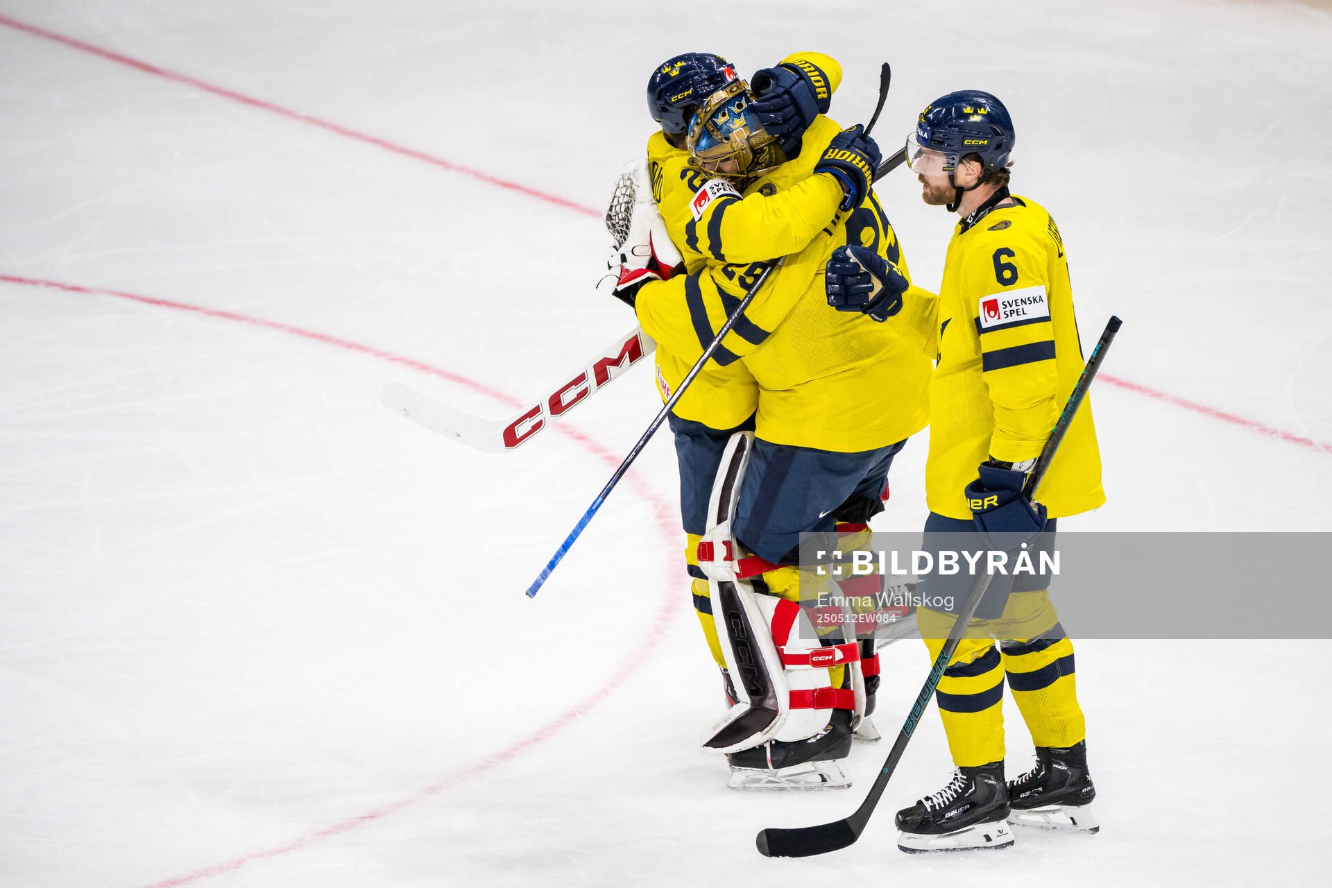 Lucas Raymond, goaltender Jacob Markström and Adam Larsson