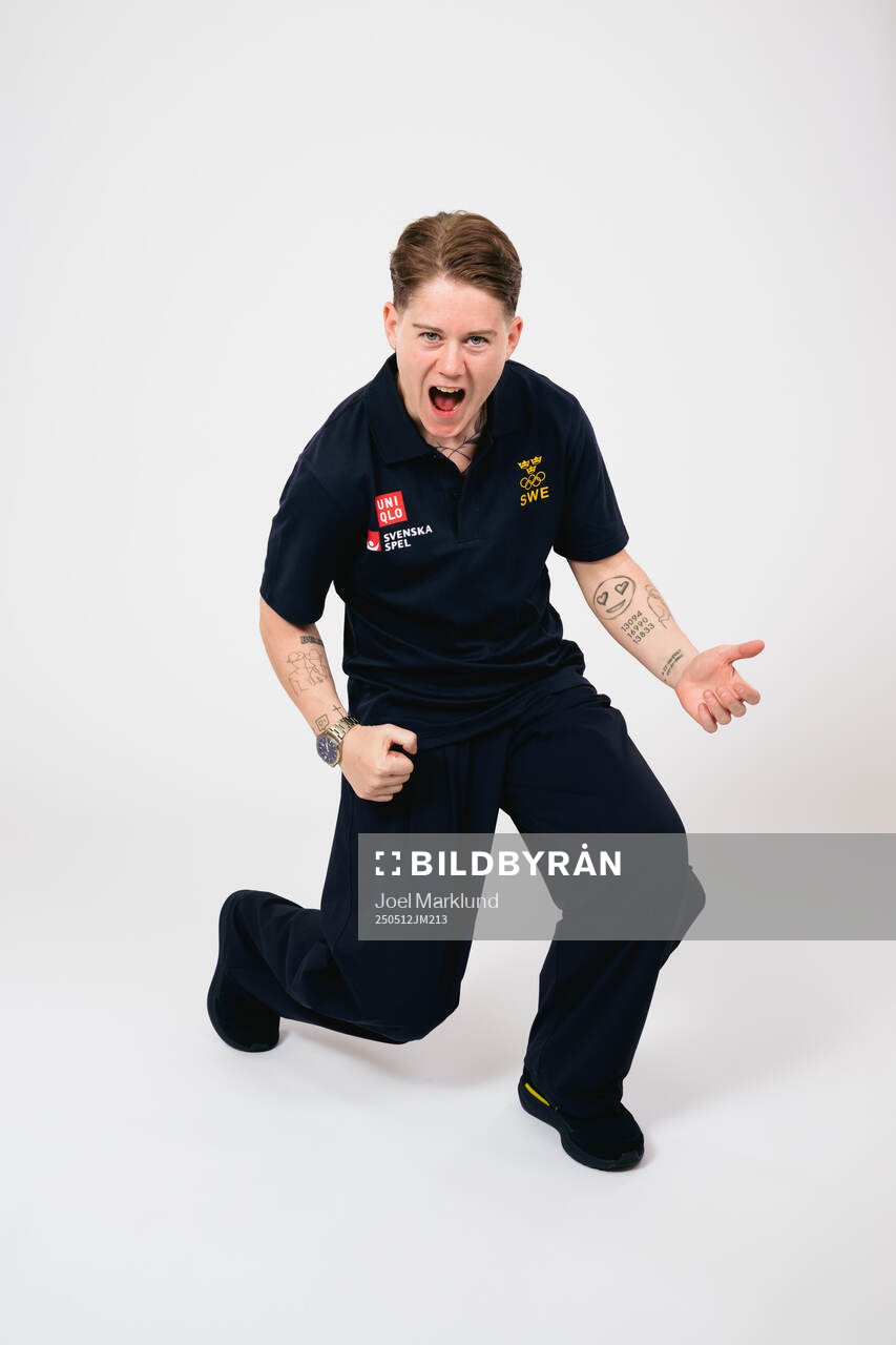 Ice hockey athlete Lisa Johansson of Sweden poses for a