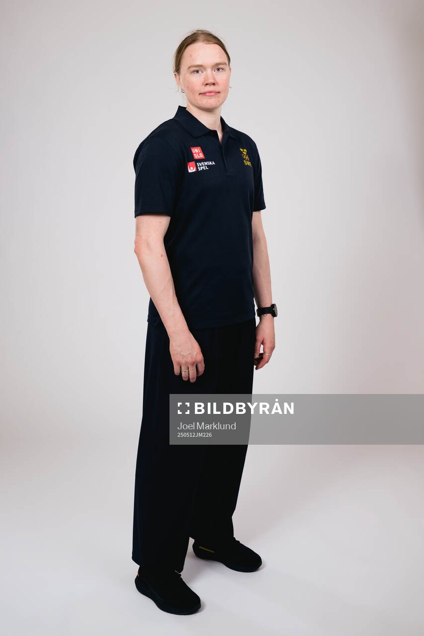 Ice hockey athlete Sara Hjalmarsson of Sweden poses for a