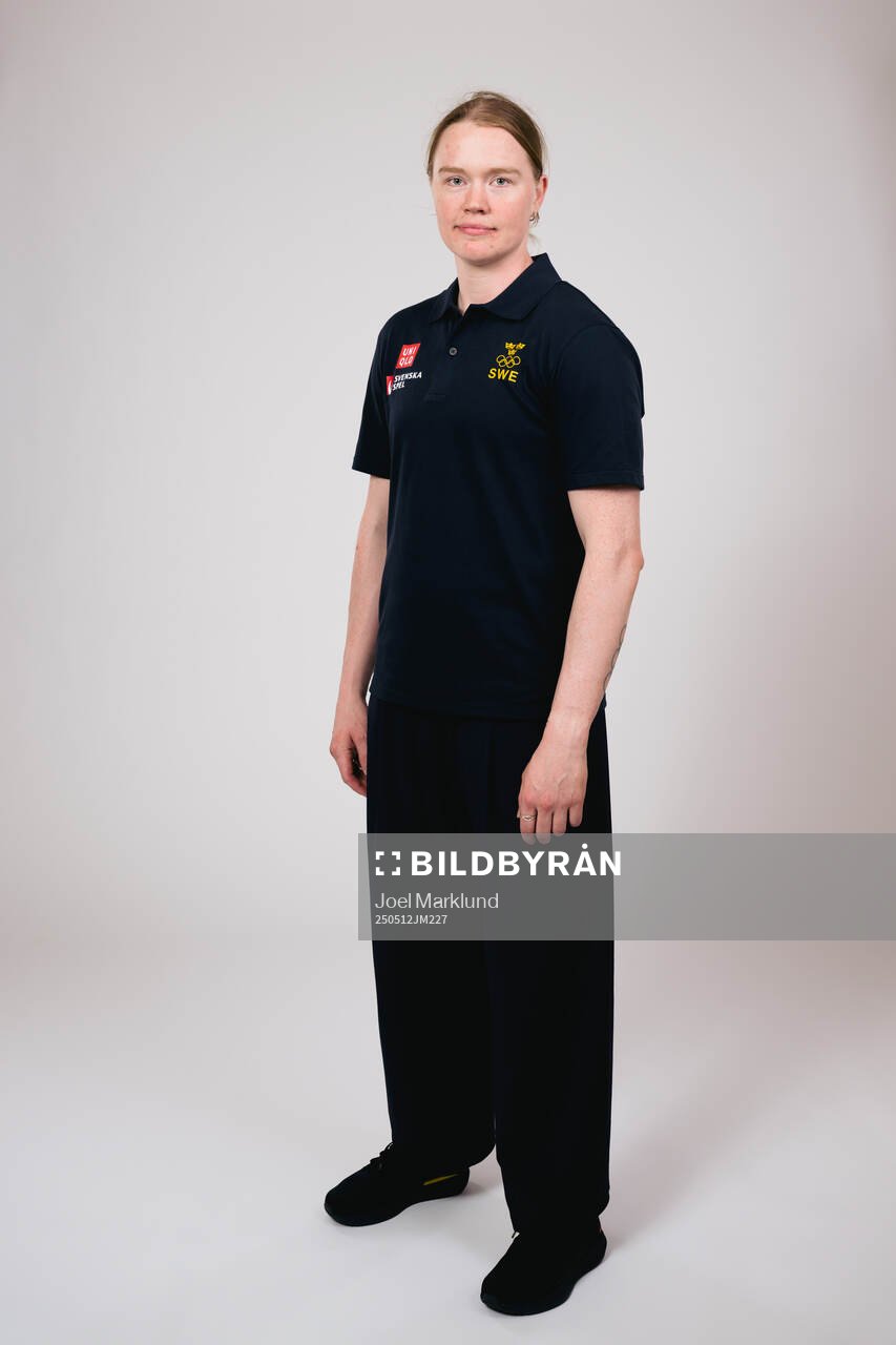 Ice hockey athlete Sara Hjalmarsson of Sweden poses for a