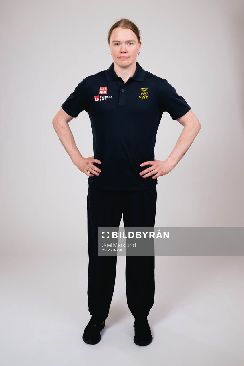 Ice hockey athlete Sara Hjalmarsson of Sweden poses for a