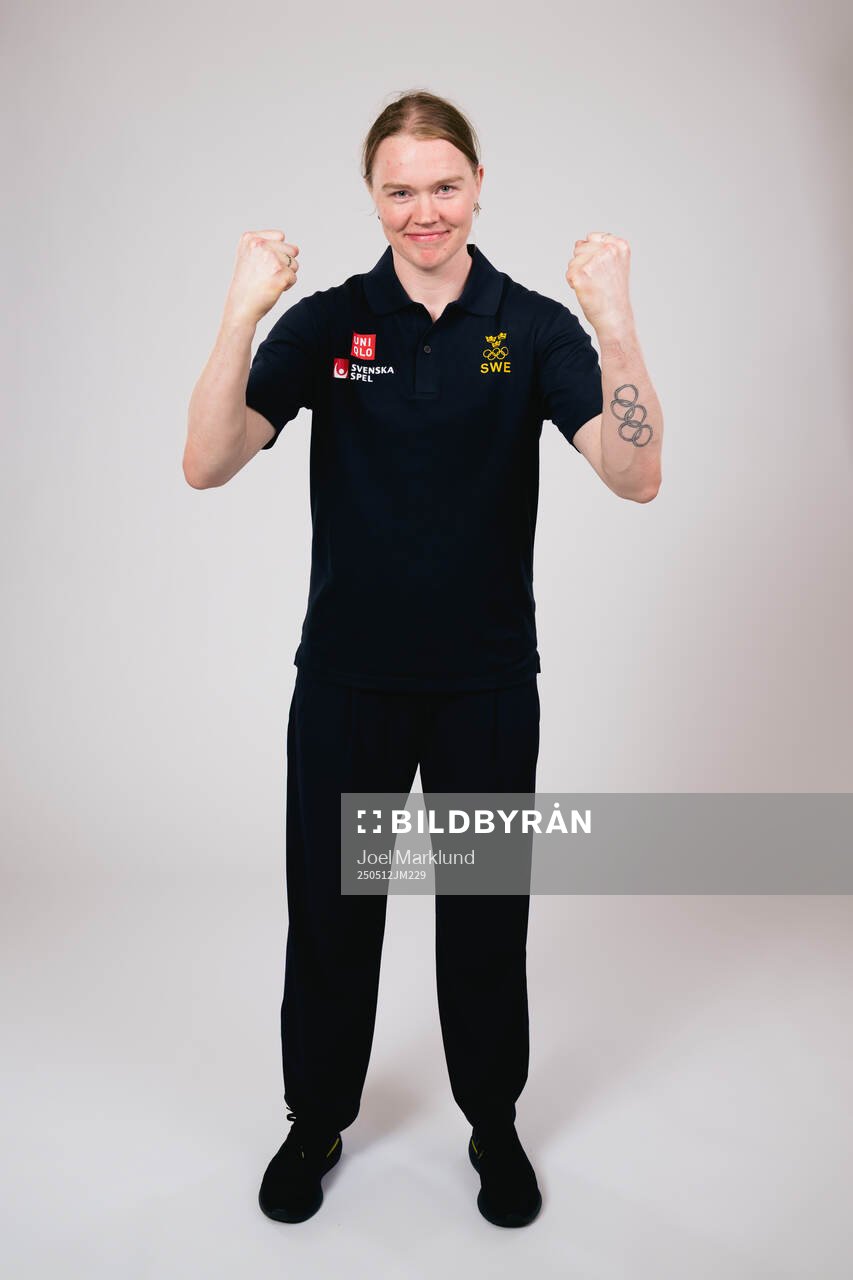 Ice hockey athlete Sara Hjalmarsson of Sweden poses for a