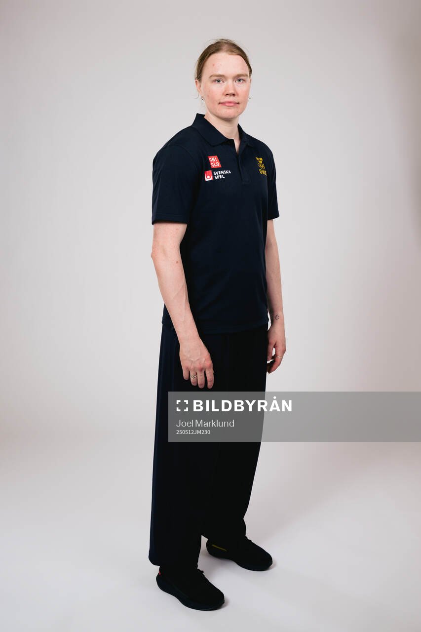 Ice hockey athlete Sara Hjalmarsson of Sweden poses for a