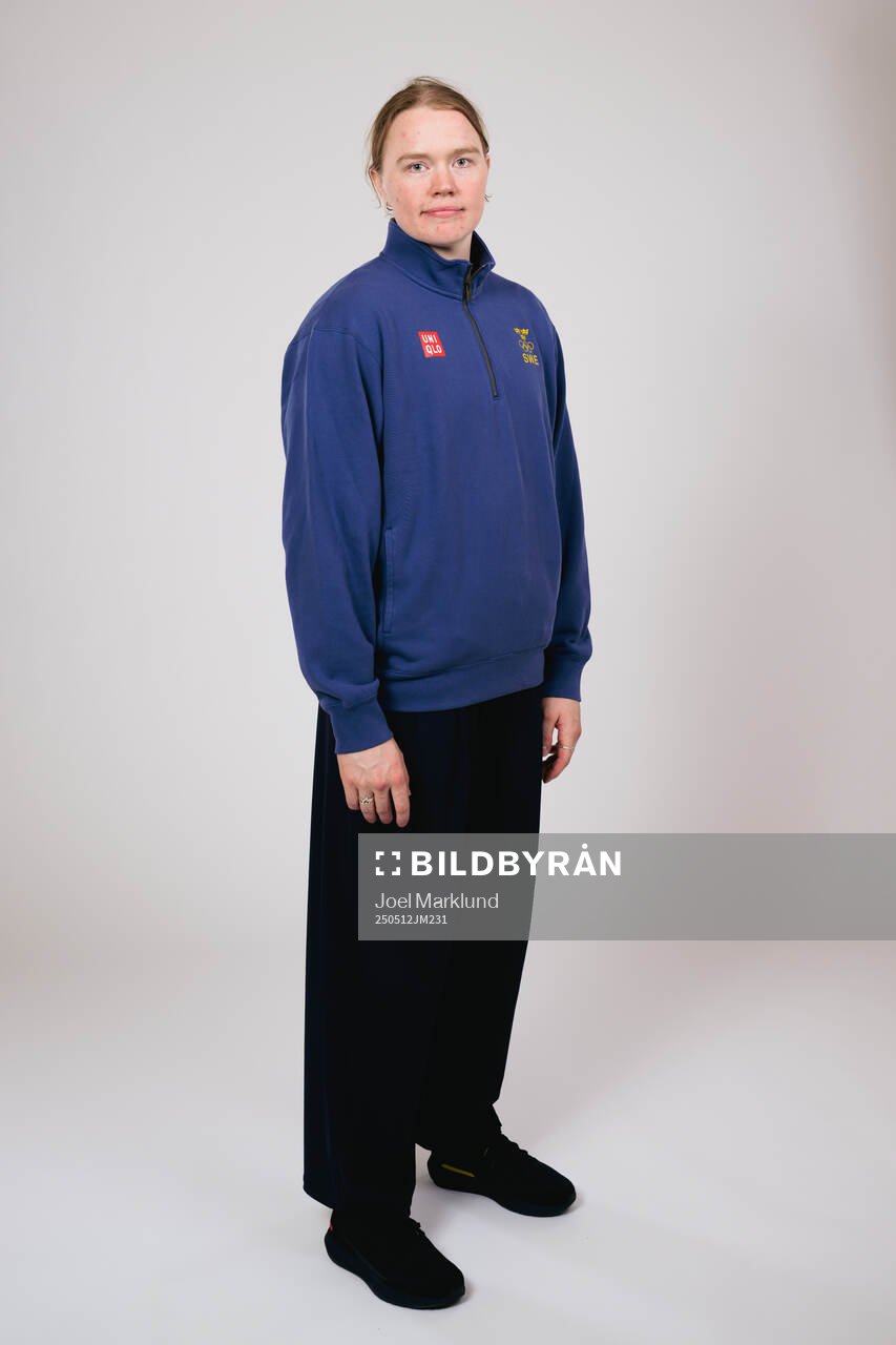 Ice hockey athlete Sara Hjalmarsson of Sweden poses for a