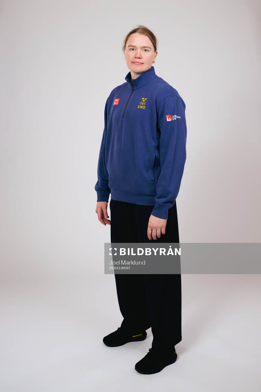 Ice hockey athlete Sara Hjalmarsson of Sweden poses for a