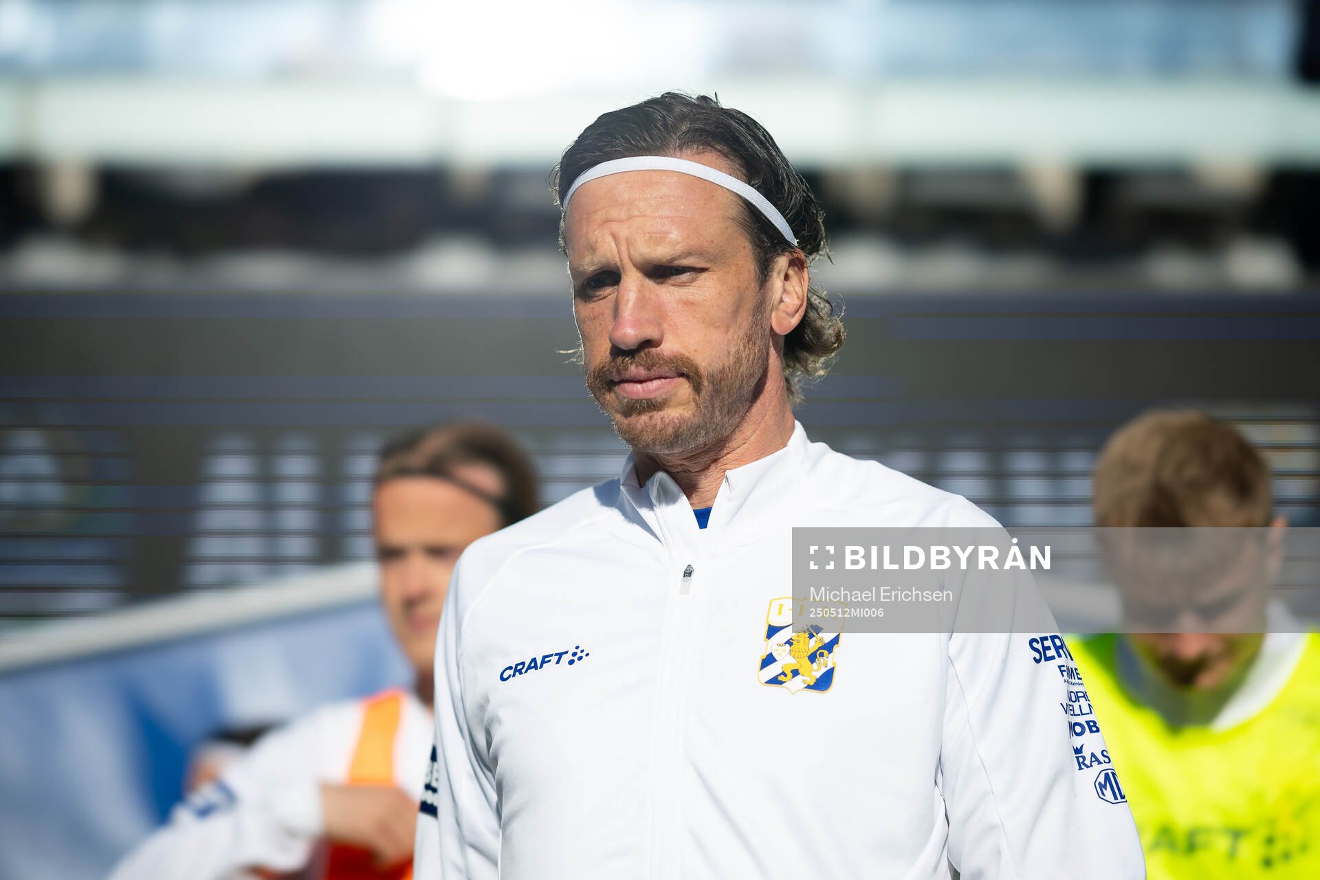 IFK Göteborgs Gustav Svensson inför fotbollsmatchen i Allsvenskan mellan IFK Göteborg och Djurgården den 12 maj 2025 i Göteborg. 