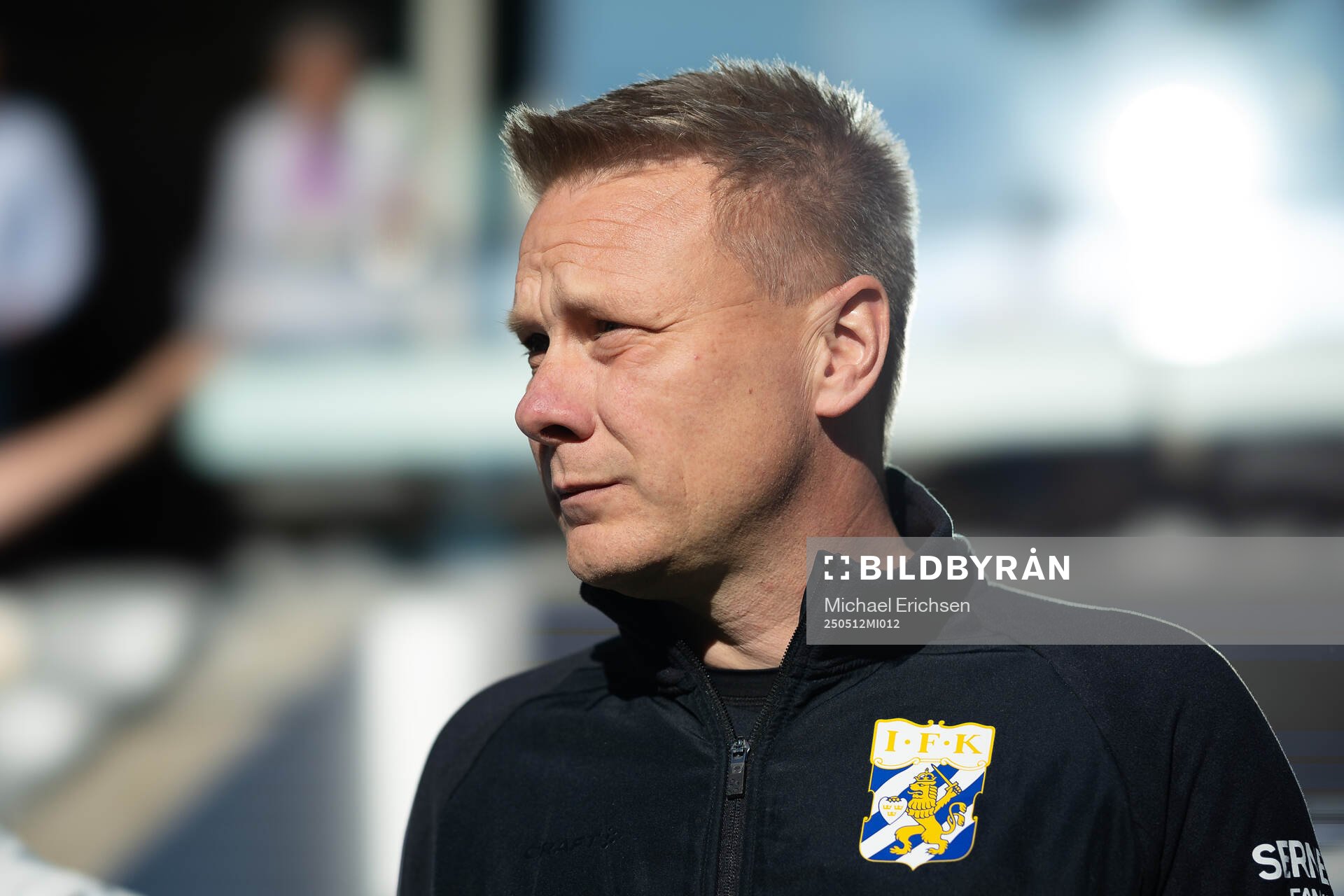 IFK Göteborgs tränare Stefan Billborn inför fotbollsmatchen i Allsvenskan mellan IFK Göteborg och Djurgården den 12 maj 2025 i Göteborg.
