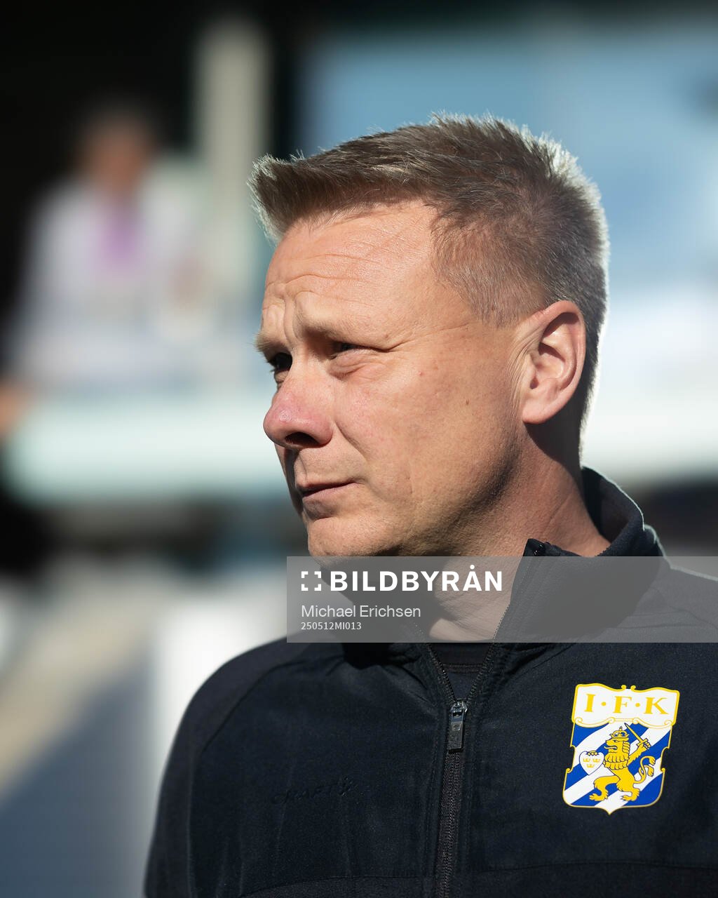 IFK Göteborgs tränare Stefan Billborn inför fotbollsmatchen i Allsvenskan mellan IFK Göteborg och Djurgården den 12 maj 2025 i Göteborg.