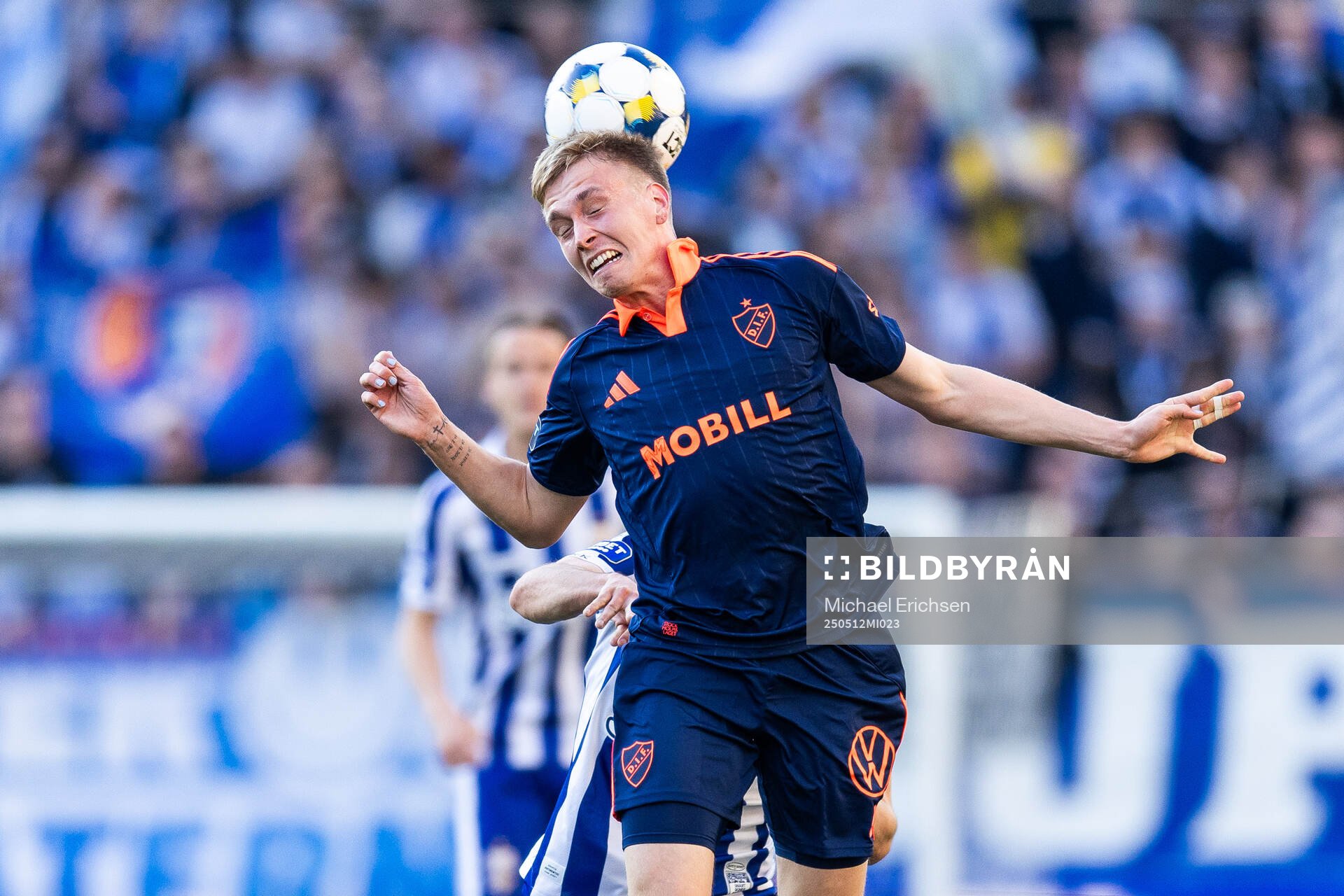 Djurgårdens Santeri Haarala under fotbollsmatchen i Allsvenskan mellan IFK Göteborg och Djurgården den 12 maj 2025 i Göteborg. 