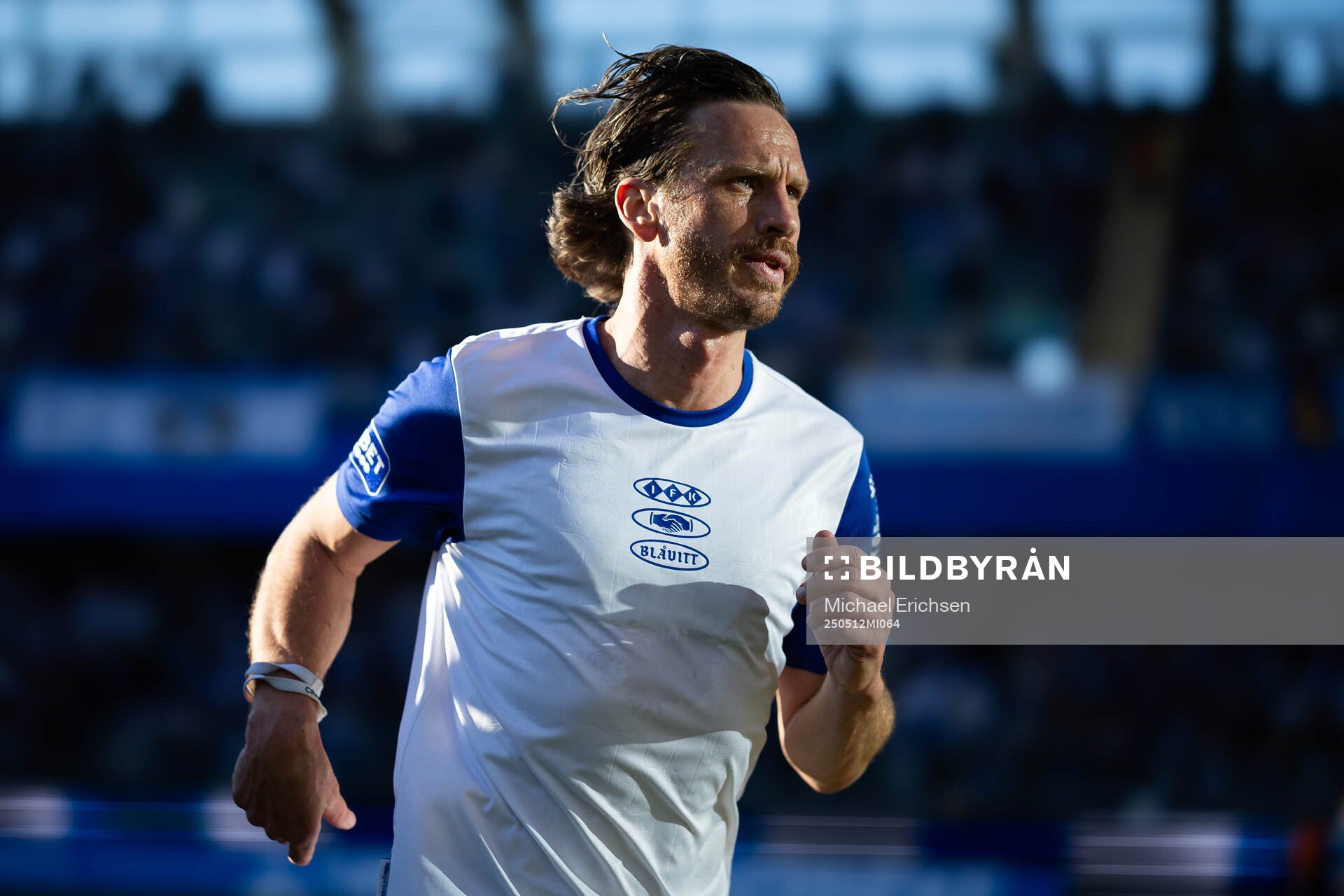 IFK Göteborgs Gustav Svensson inför fotbollsmatchen i Allsvenskan mellan IFK Göteborg och Djurgården den 12 maj 2025 i Göteborg. 