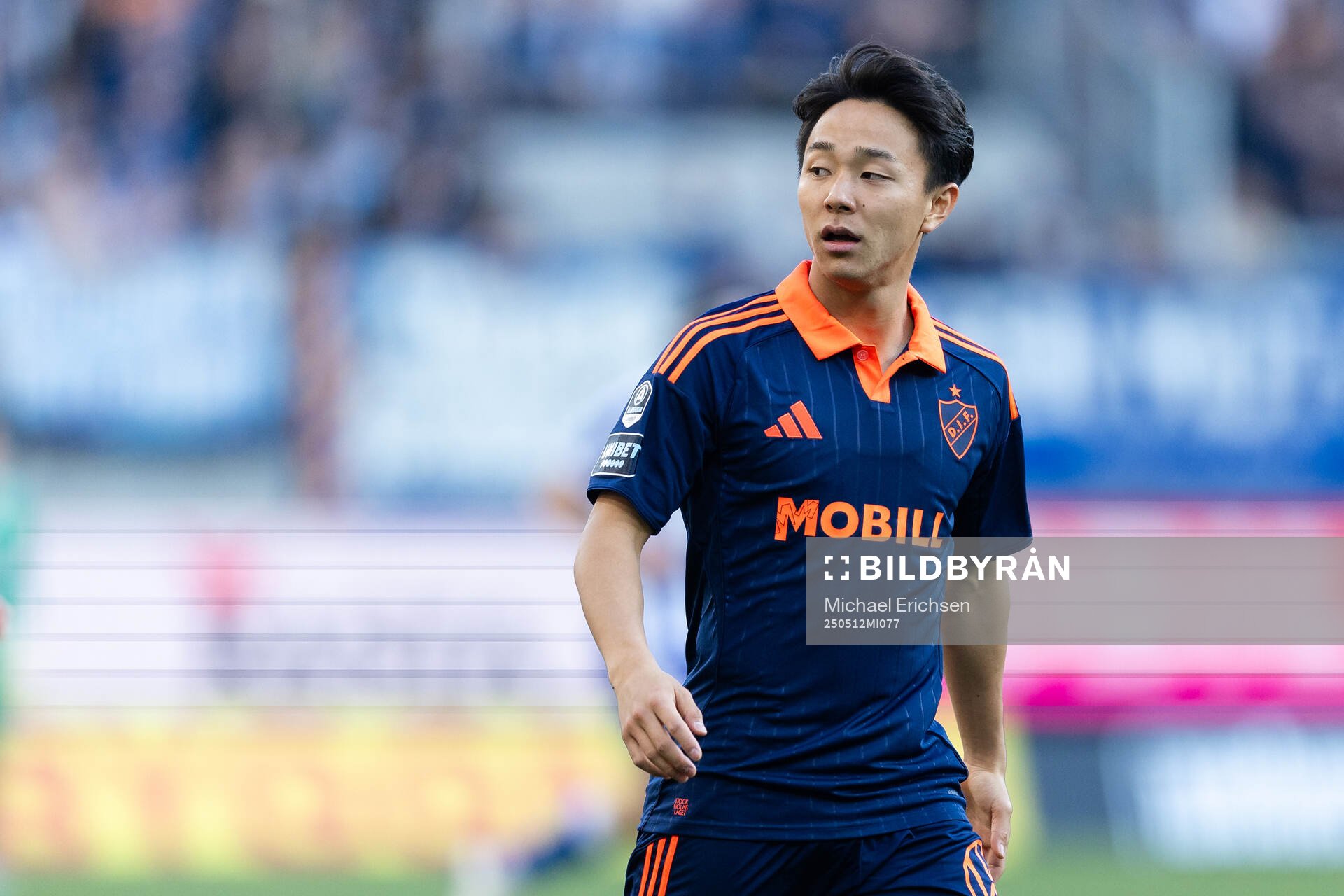Djurgårdens Keita Kosugi under fotbollsmatchen i Allsvenskan mellan IFK Göteborg och Djurgården den 12 maj 2025 i Göteborg. 