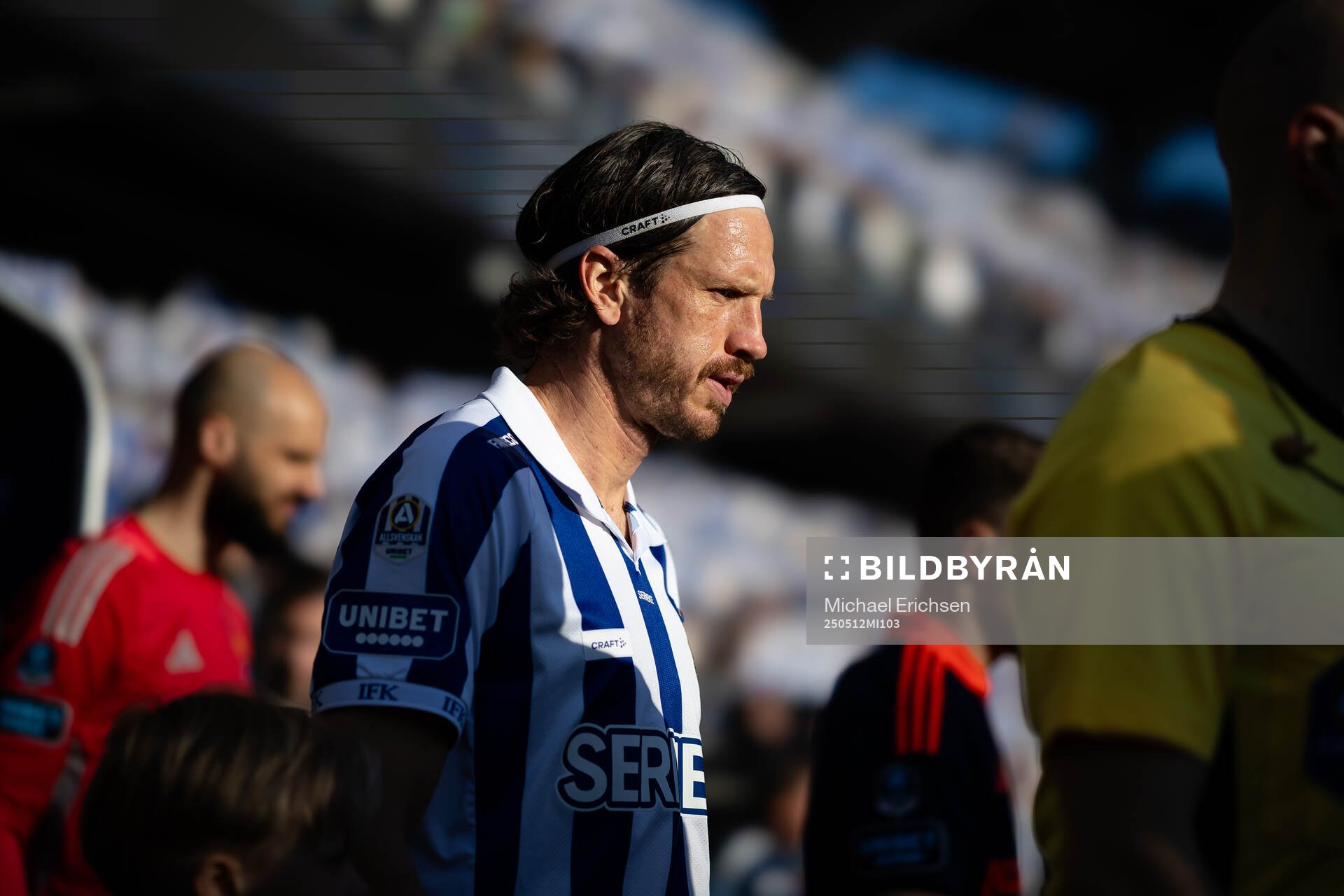 IFK Göteborgs Gustav Svensson inför fotbollsmatchen i Allsvenskan mellan IFK Göteborg och Djurgården den 12 maj 2025 i Göteborg. 