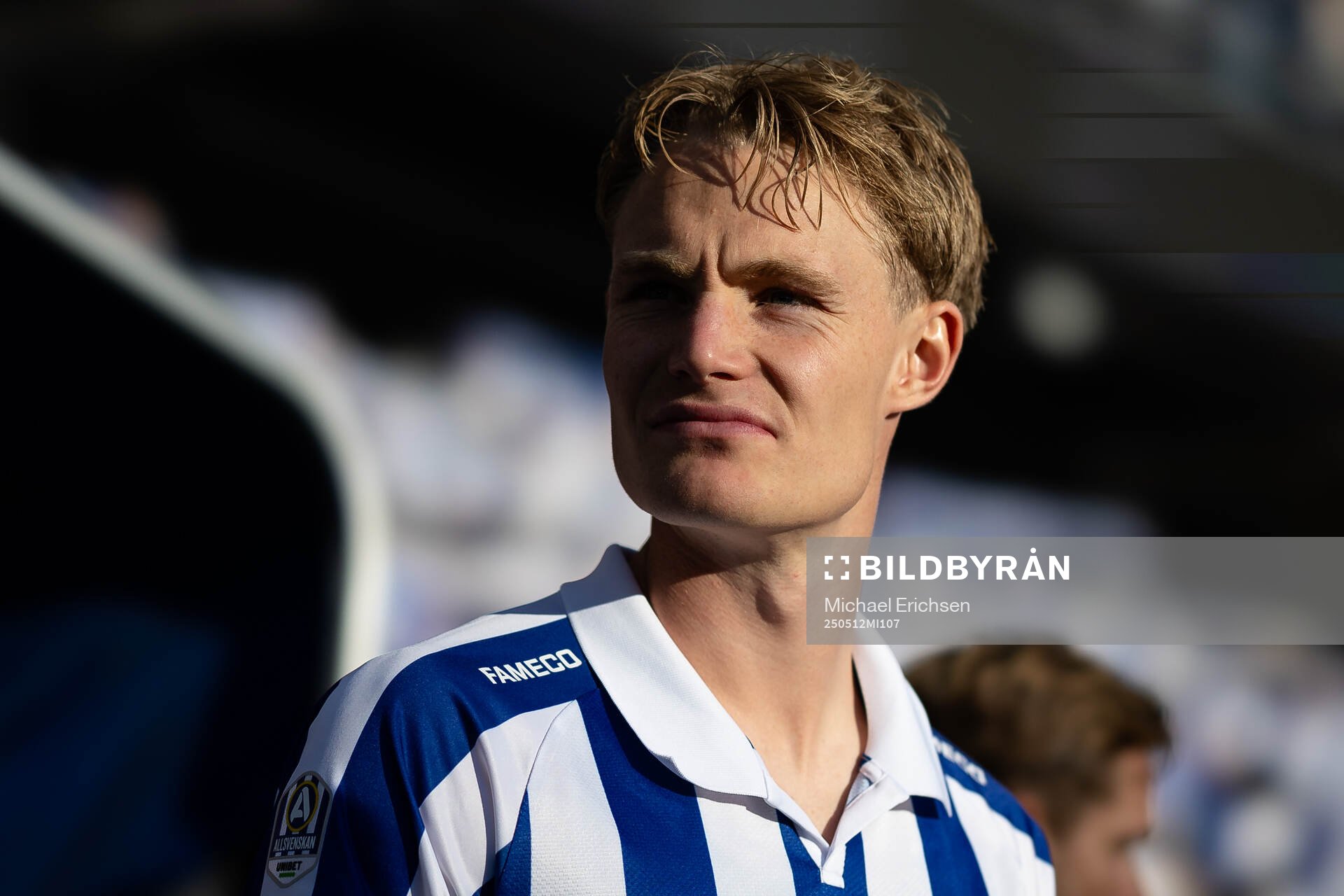 IFK Göteborgs Max Fenger inför fotbollsmatchen i Allsvenskan mellan IFK Göteborg och Djurgården den 12 maj 2025 i Göteborg. 