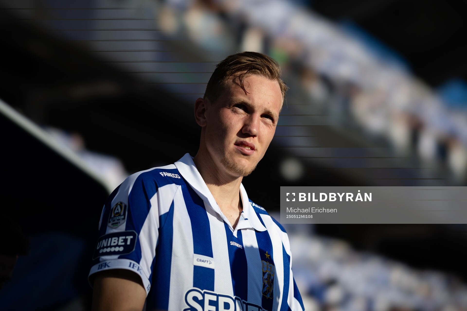 IFK Göteborgs Adam Carlén inför fotbollsmatchen i Allsvenskan mellan IFK Göteborg och Djurgården den 12 maj 2025 i Göteborg. 