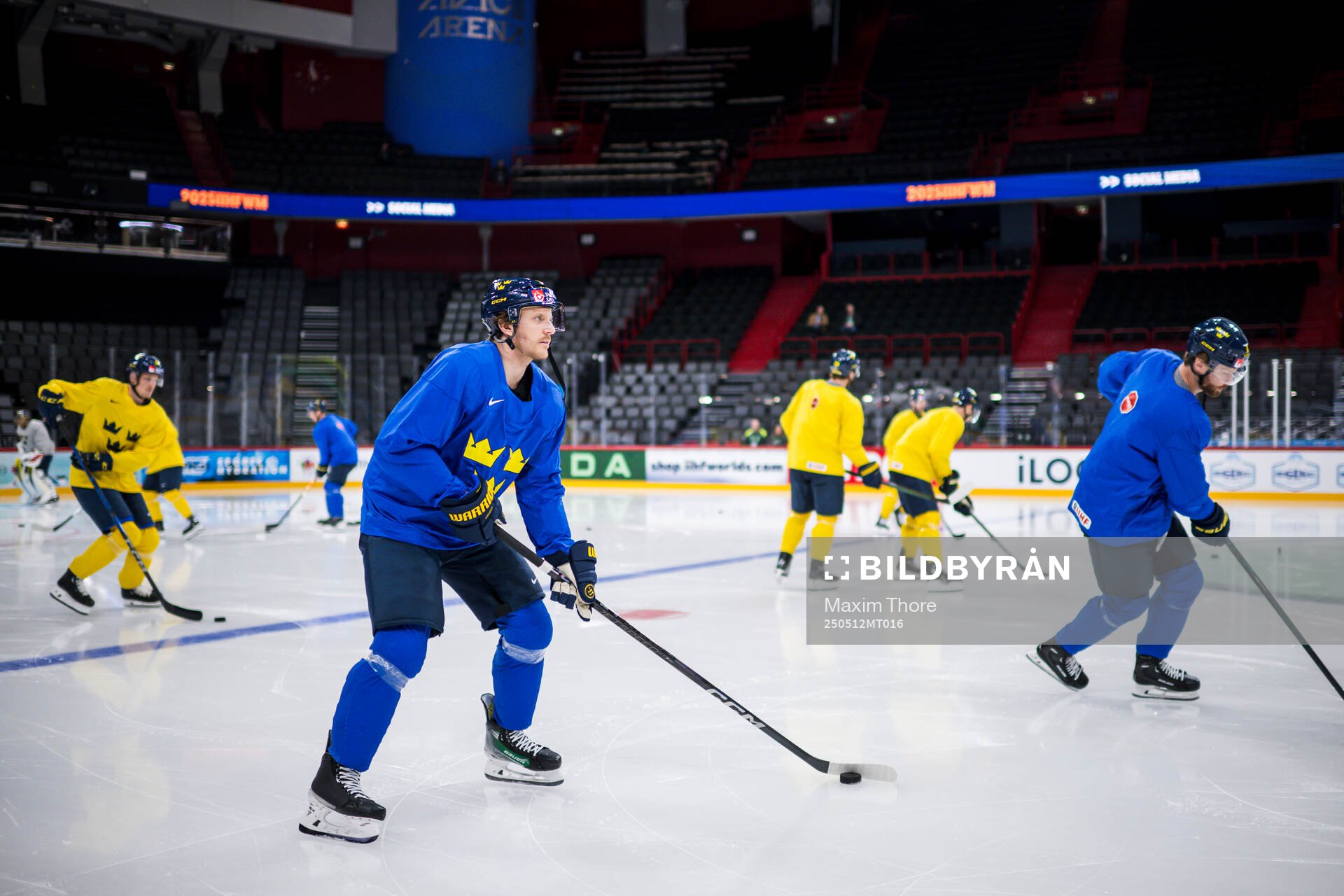 Jonas Brodin of Sweden at a practice session