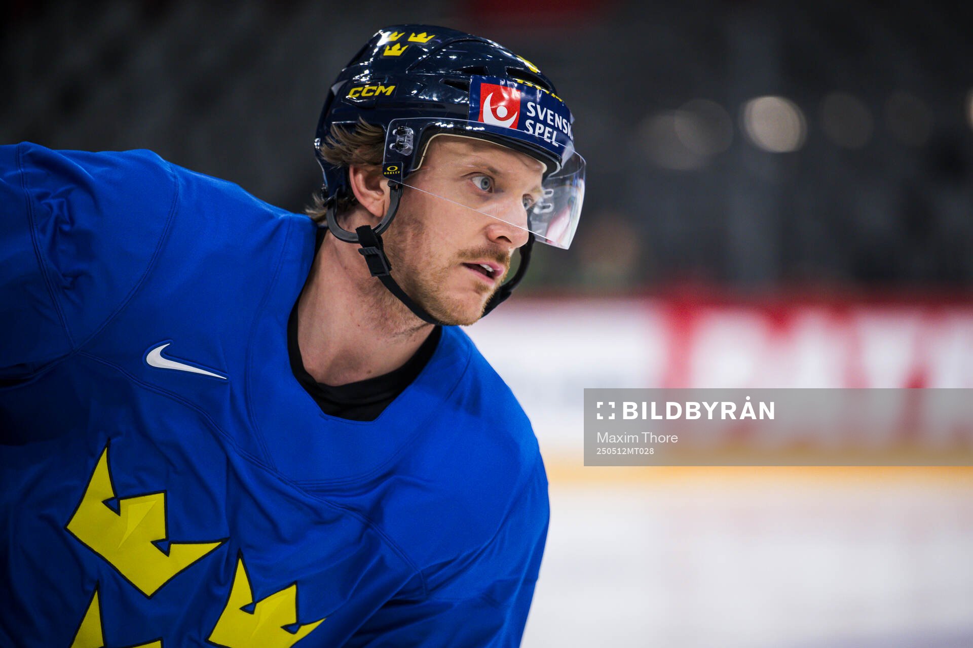 Jonas Brodin of Sweden at a practice session