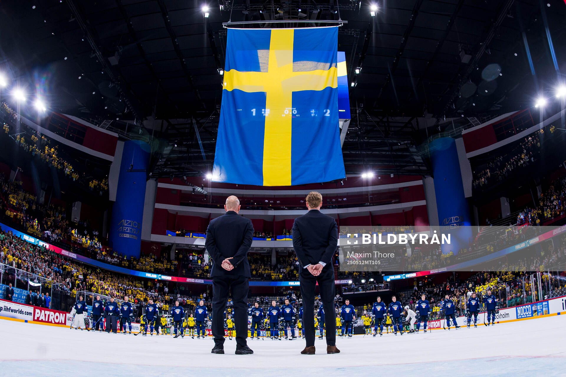 The Swedish flag is raised